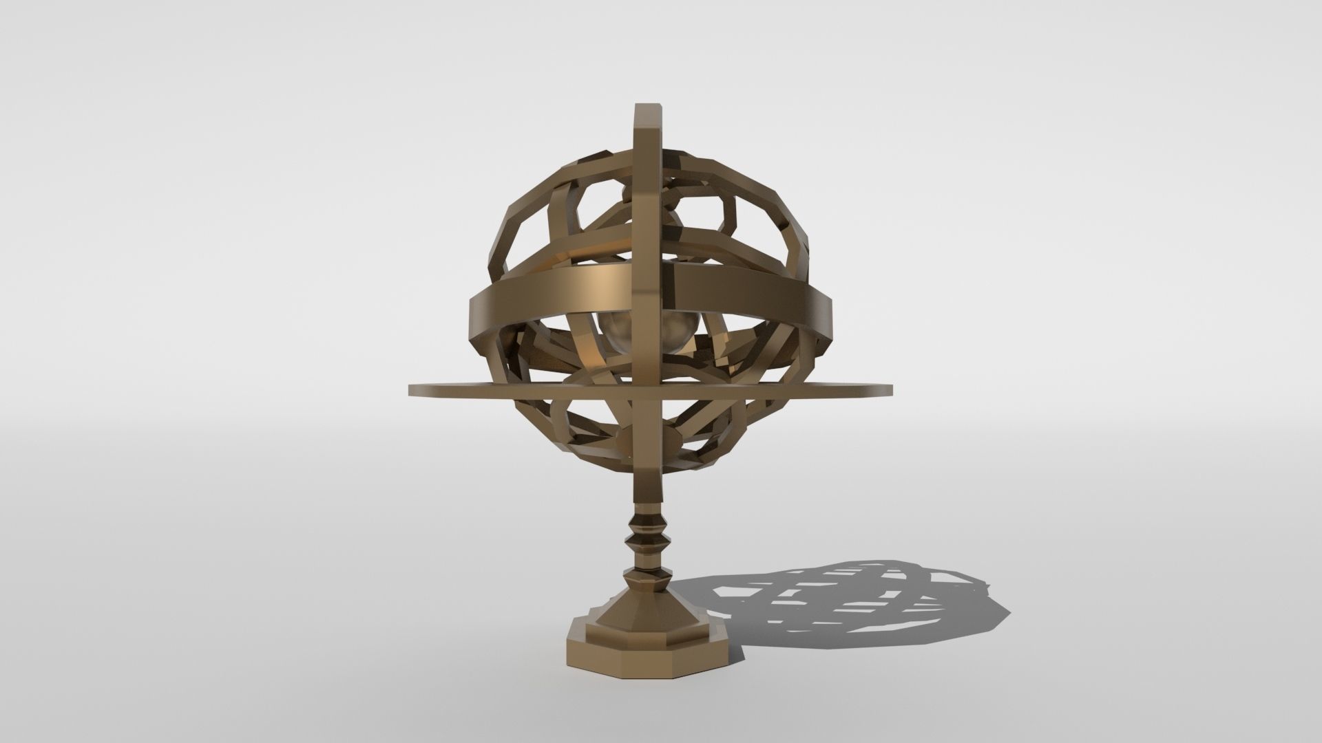 Low poly - Armillary sphere Low-poly 3D model_4