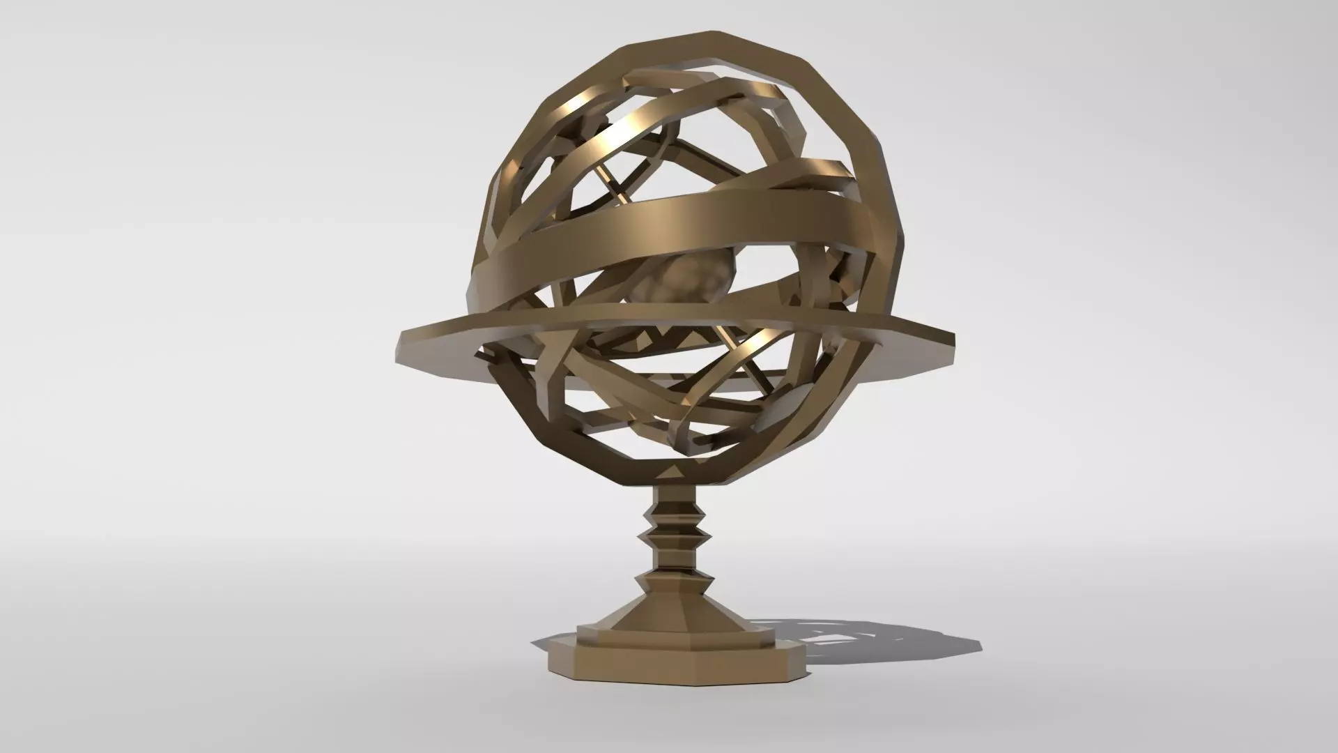 Low poly - Armillary sphere Low-poly 3D model_0