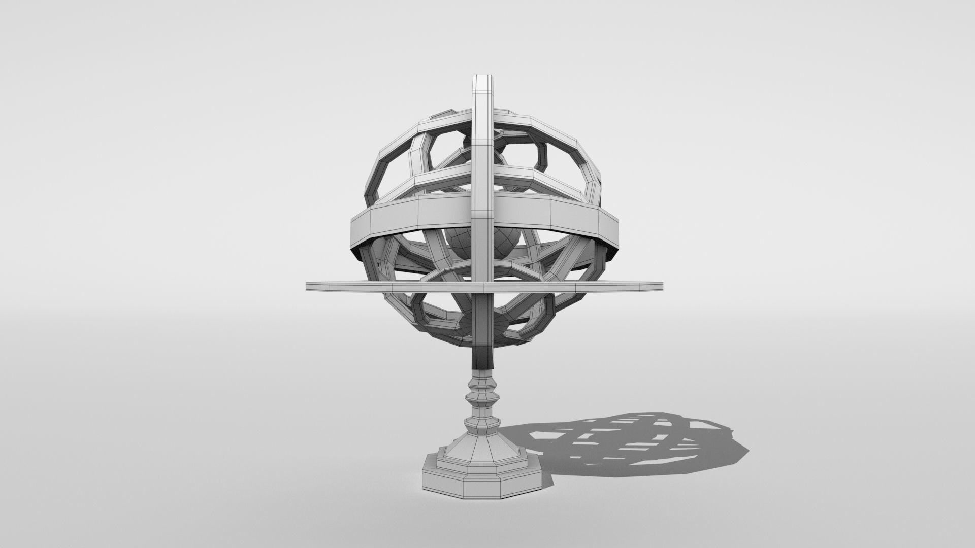 Low poly - Armillary sphere Low-poly 3D model_13