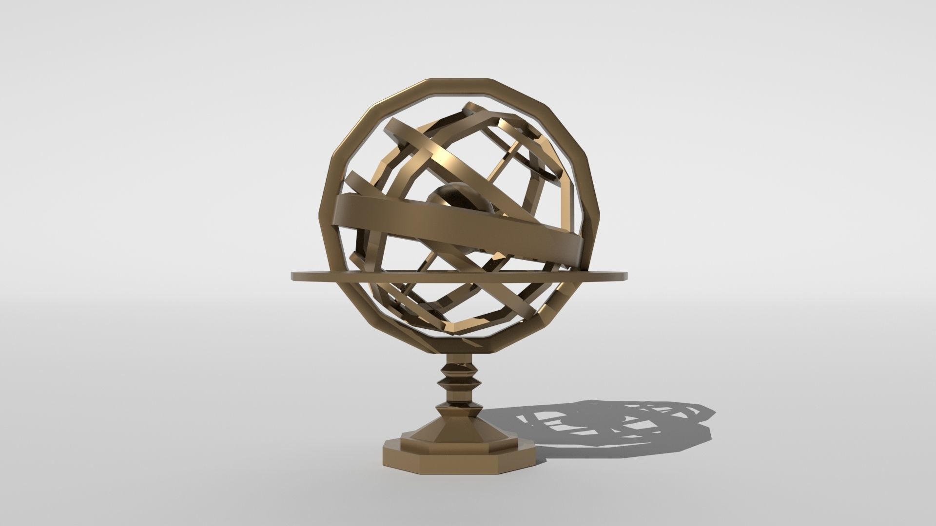 Low poly - Armillary sphere Low-poly 3D model_6
