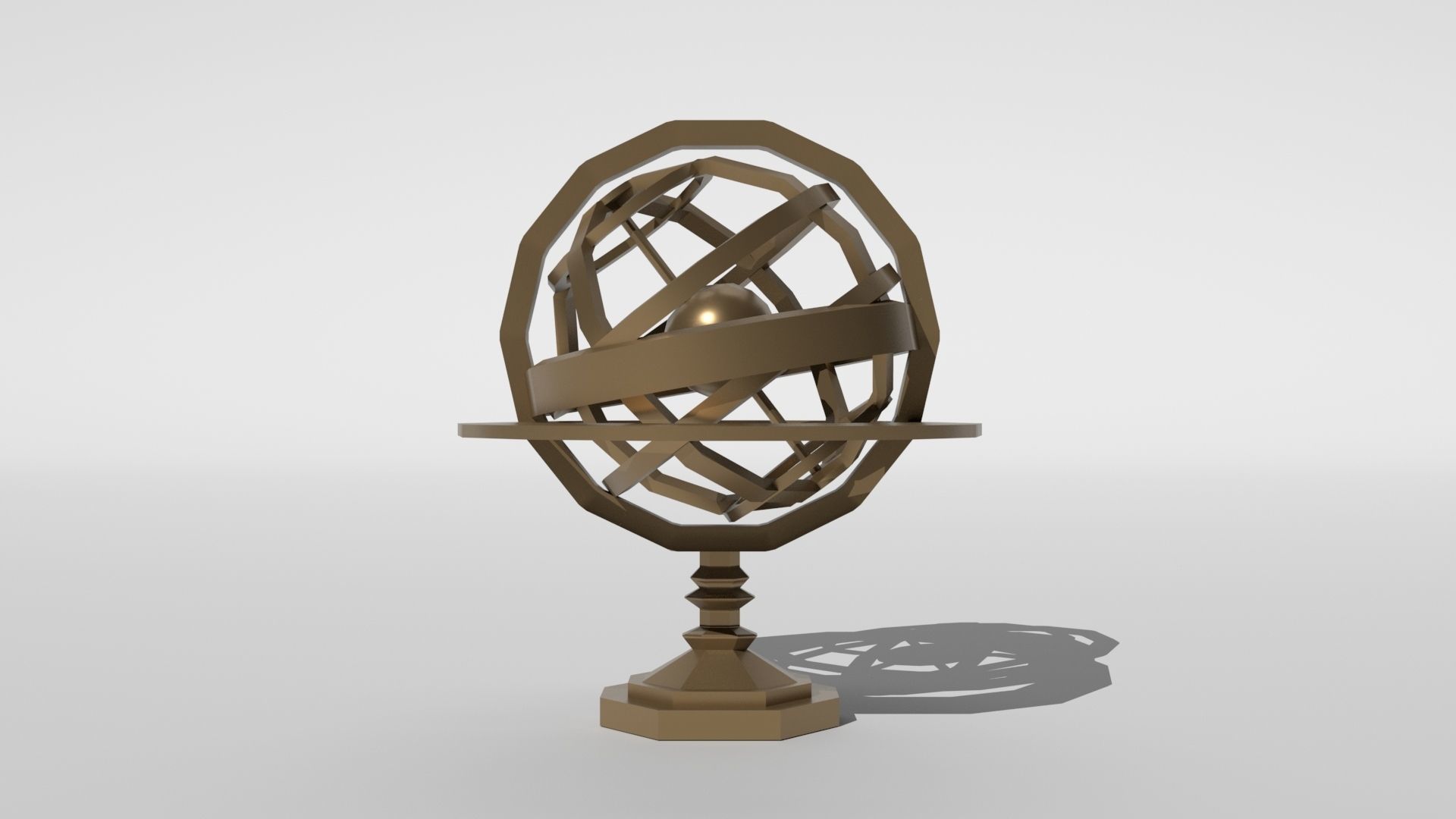 Low poly - Armillary sphere Low-poly 3D model_2