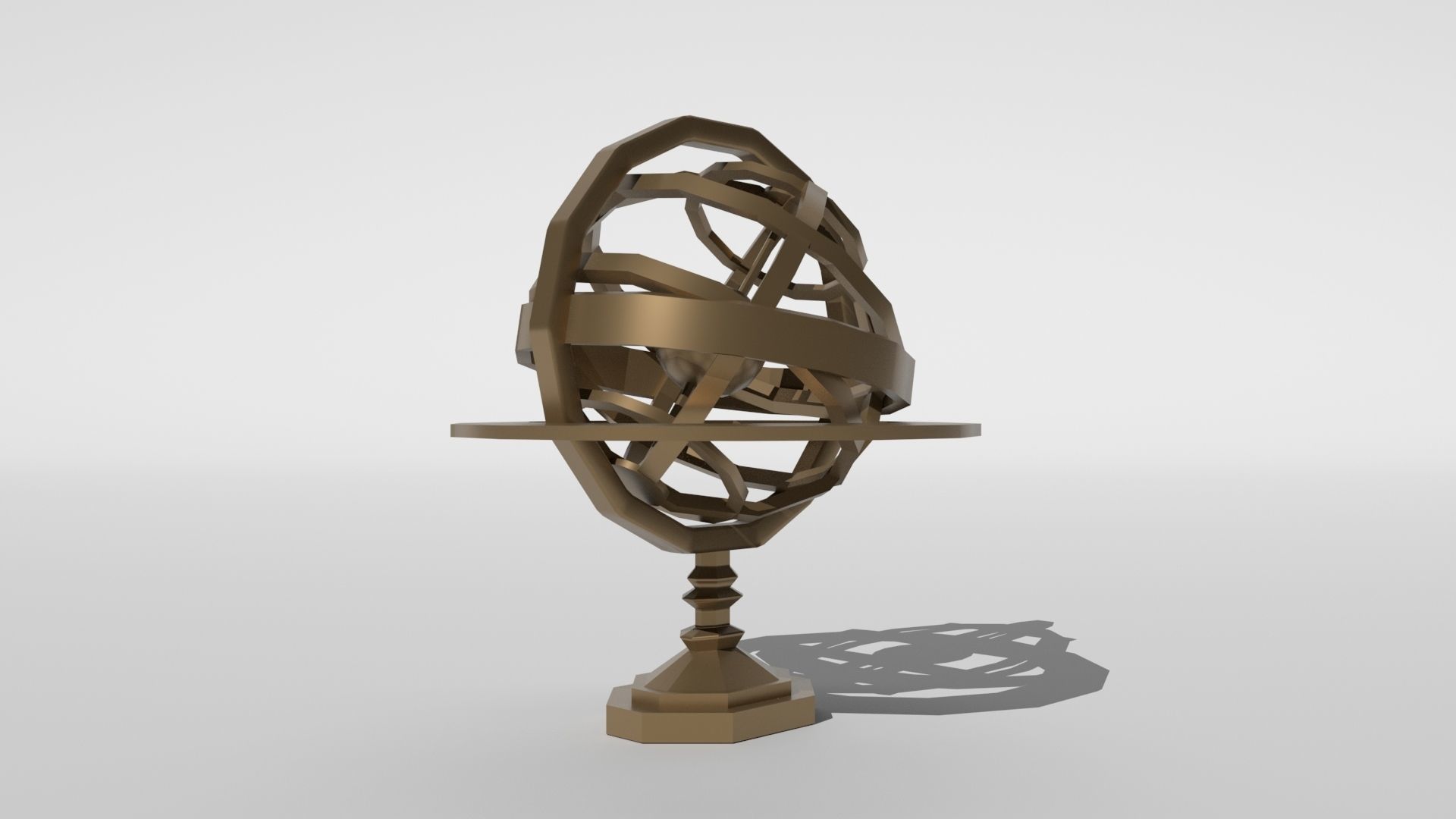 Low poly - Armillary sphere Low-poly 3D model_5