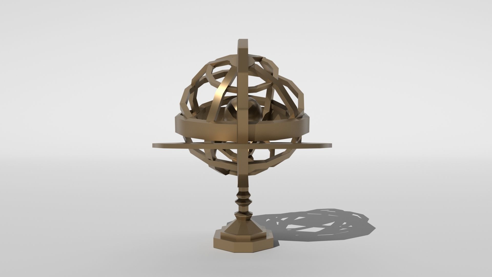 Low poly - Armillary sphere Low-poly 3D model_8