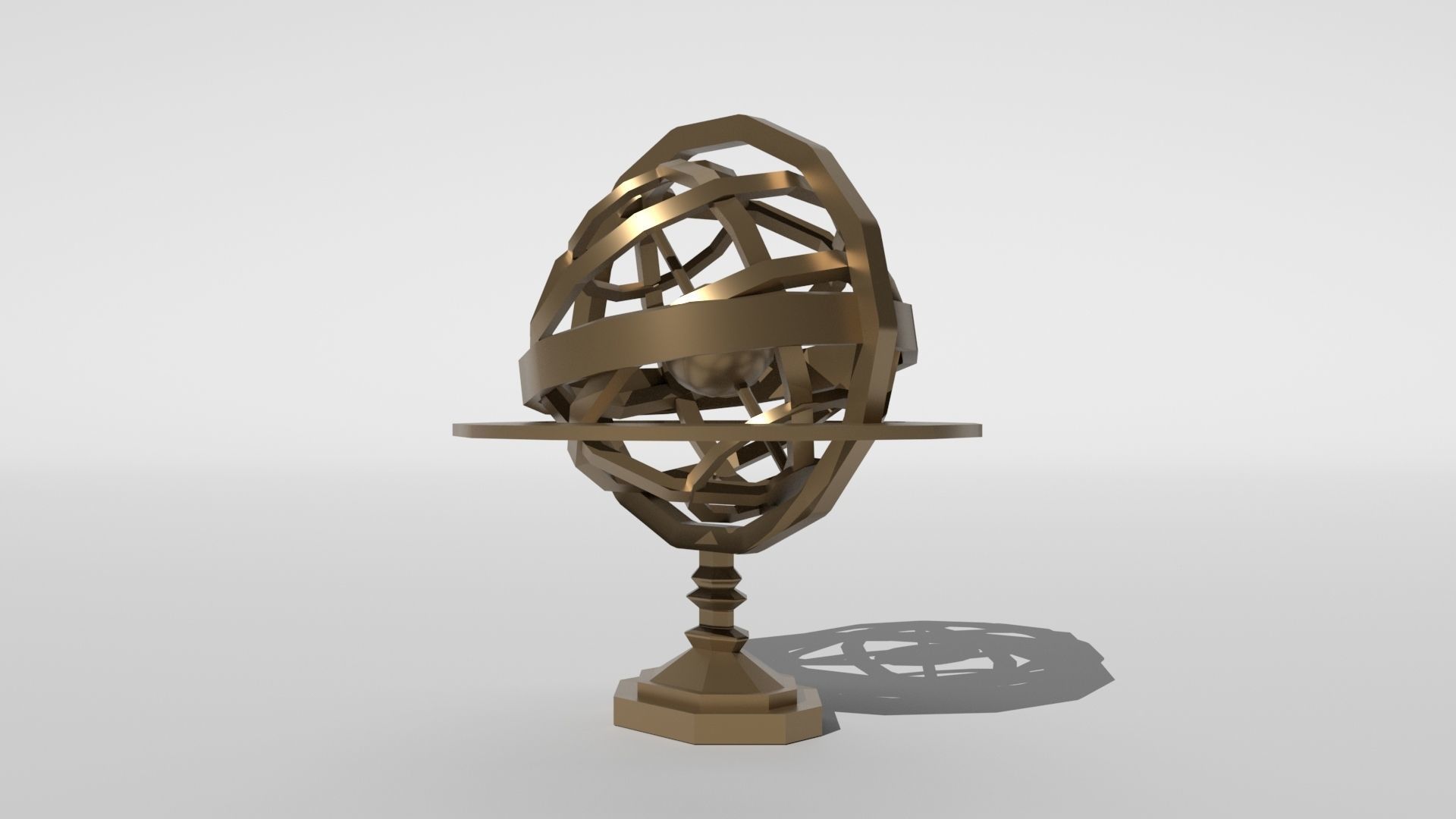 Low poly - Armillary sphere Low-poly 3D model_3