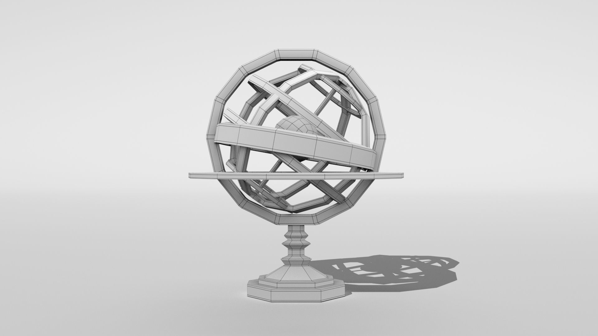 Low poly - Armillary sphere Low-poly 3D model_15