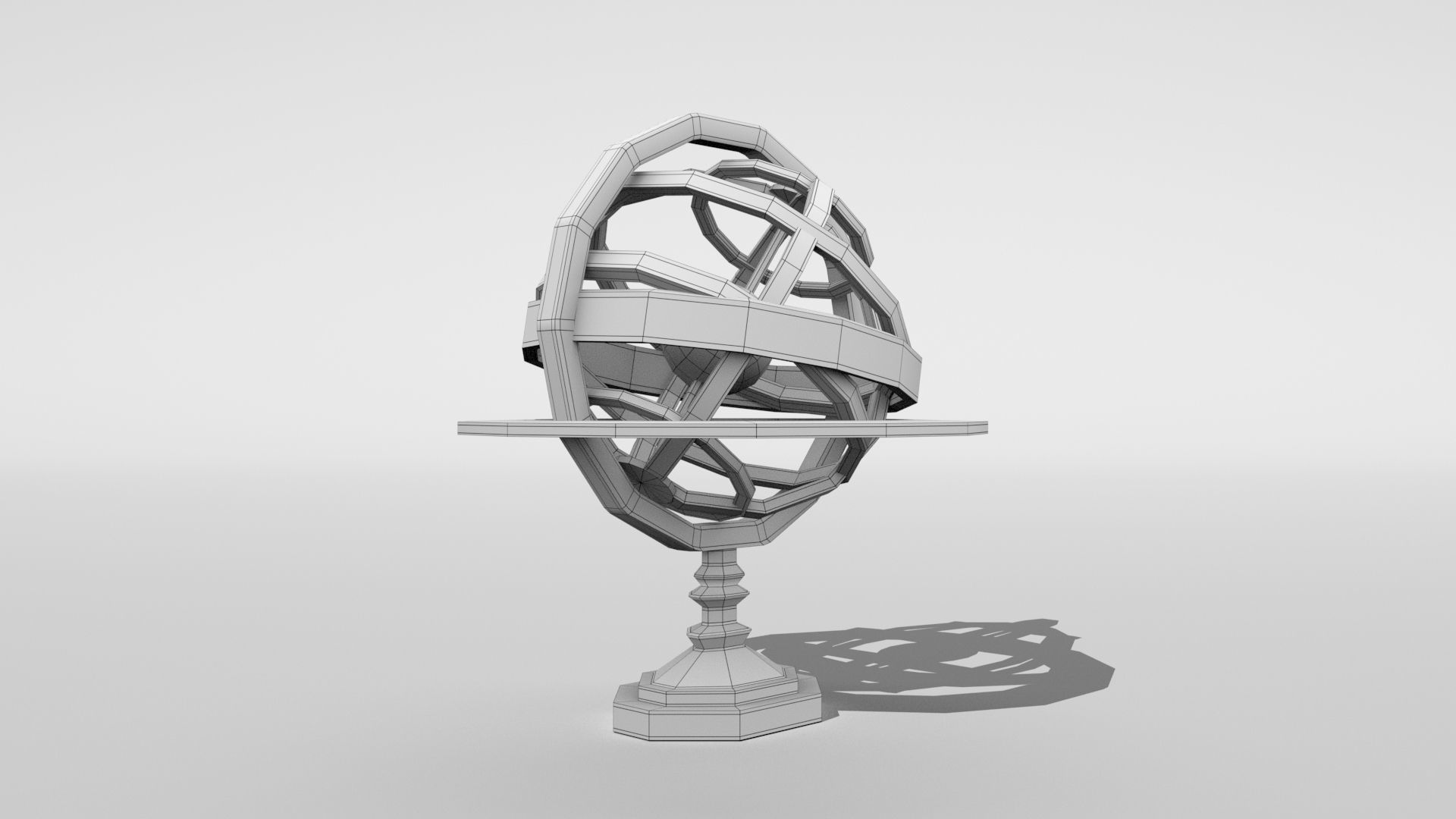 Low poly - Armillary sphere Low-poly 3D model_14