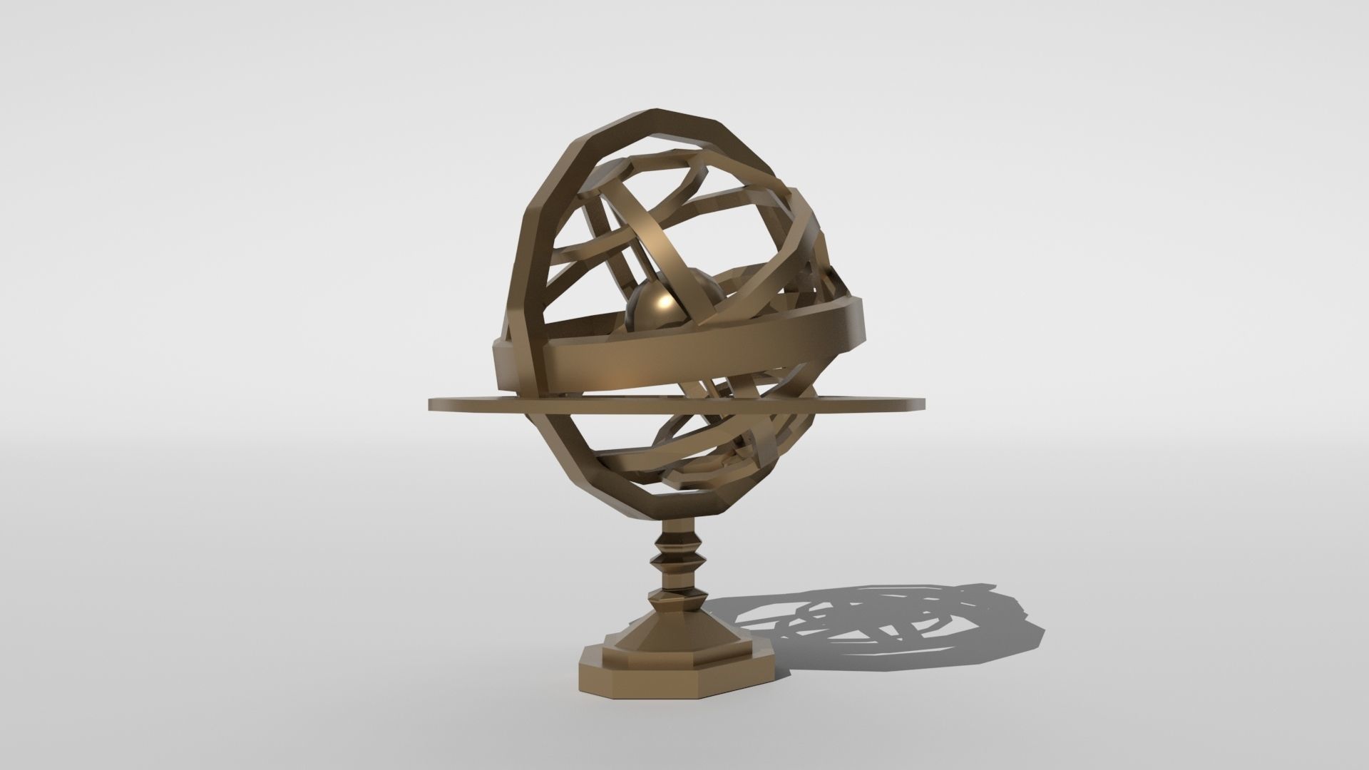 Low poly - Armillary sphere Low-poly 3D model_9