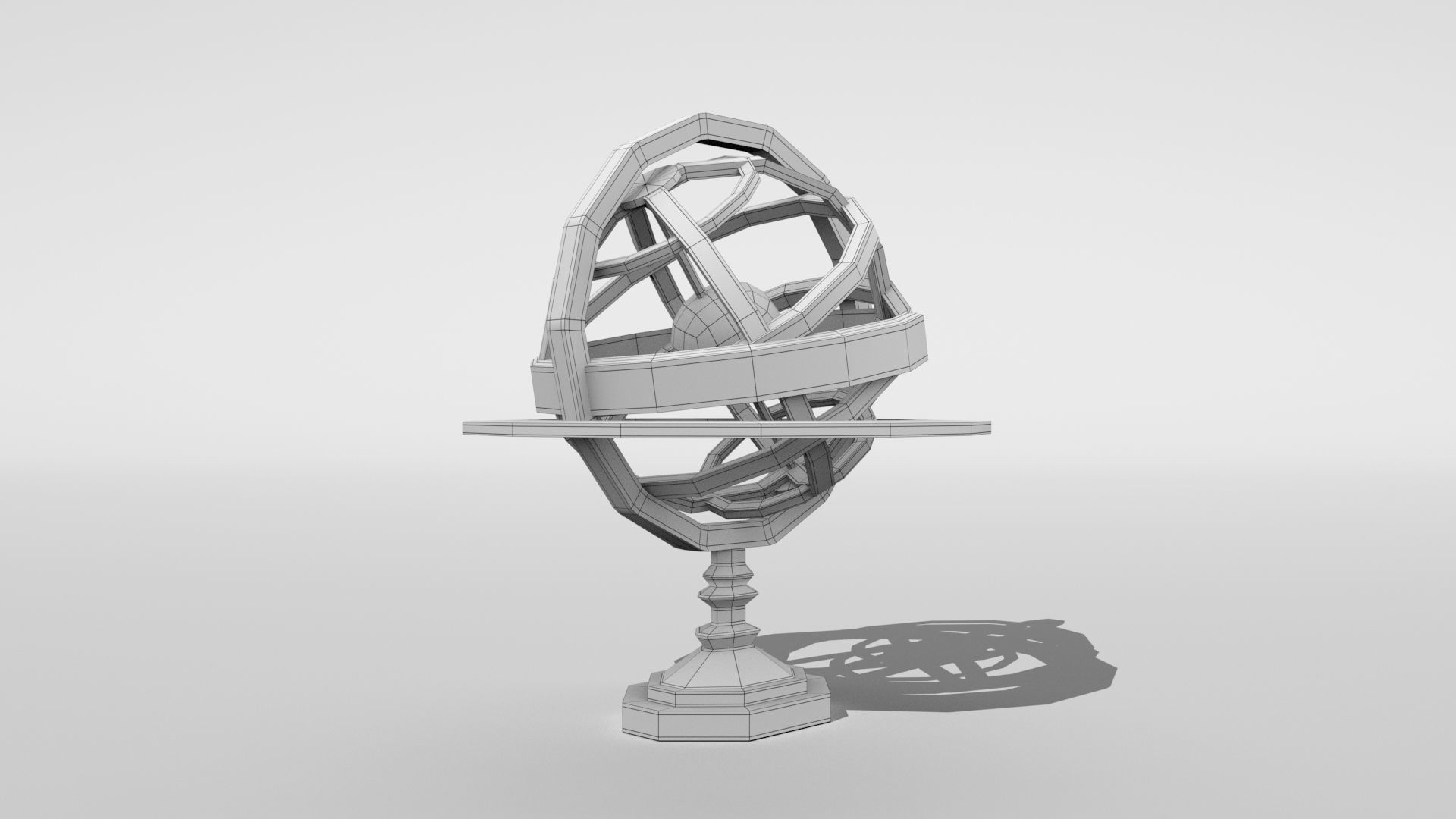 Low poly - Armillary sphere Low-poly 3D model_16