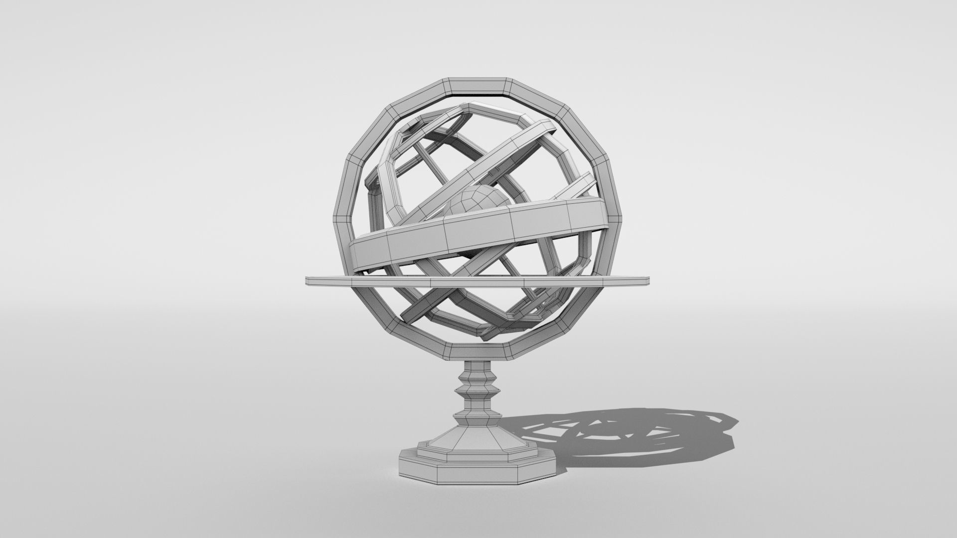 Low poly - Armillary sphere Low-poly 3D model_10