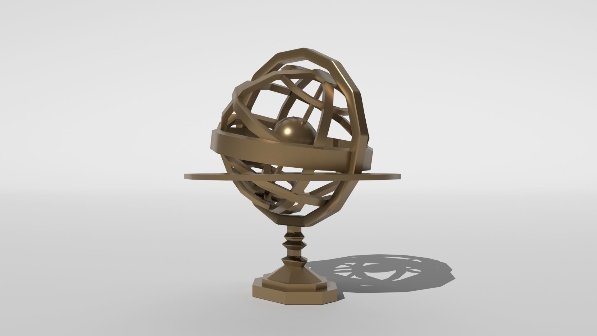 Low poly - Armillary sphere Low-poly 3D model_7