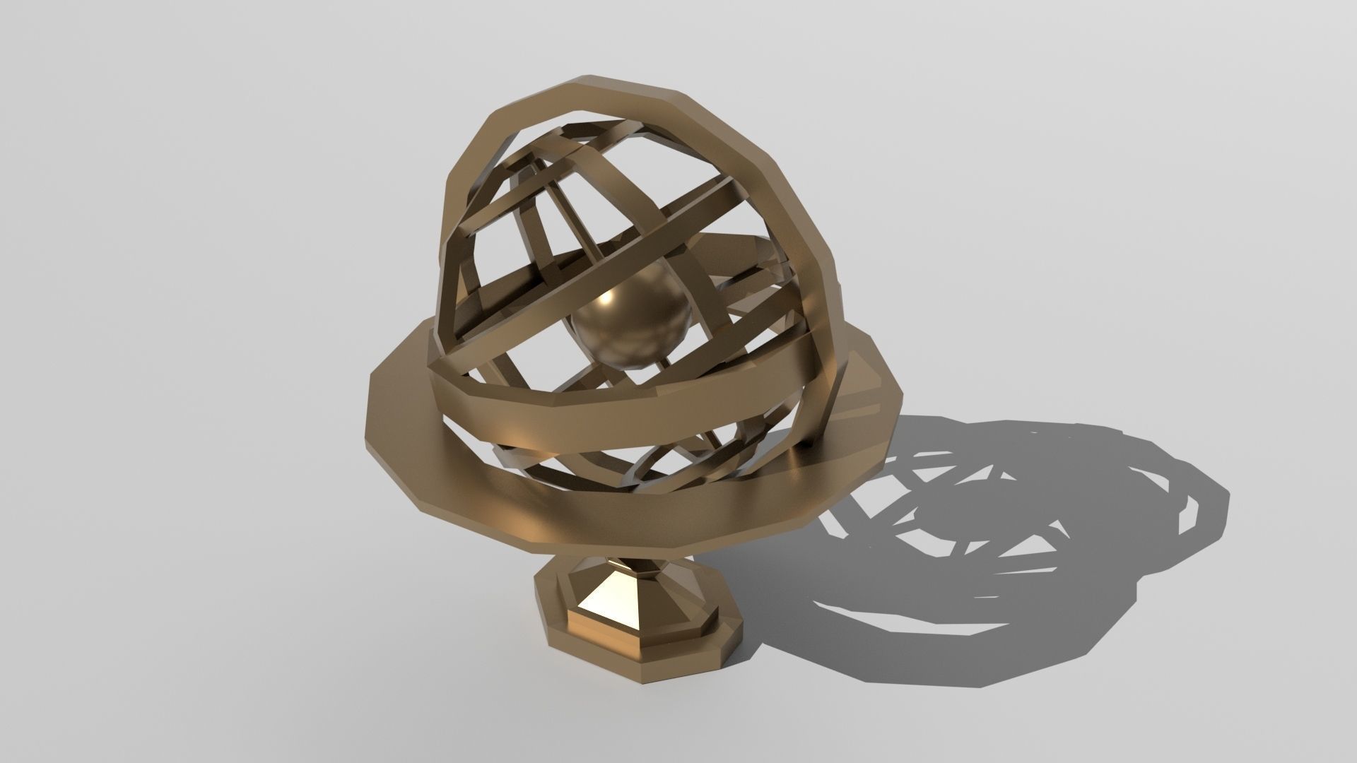 Low poly - Armillary sphere Low-poly 3D model_1