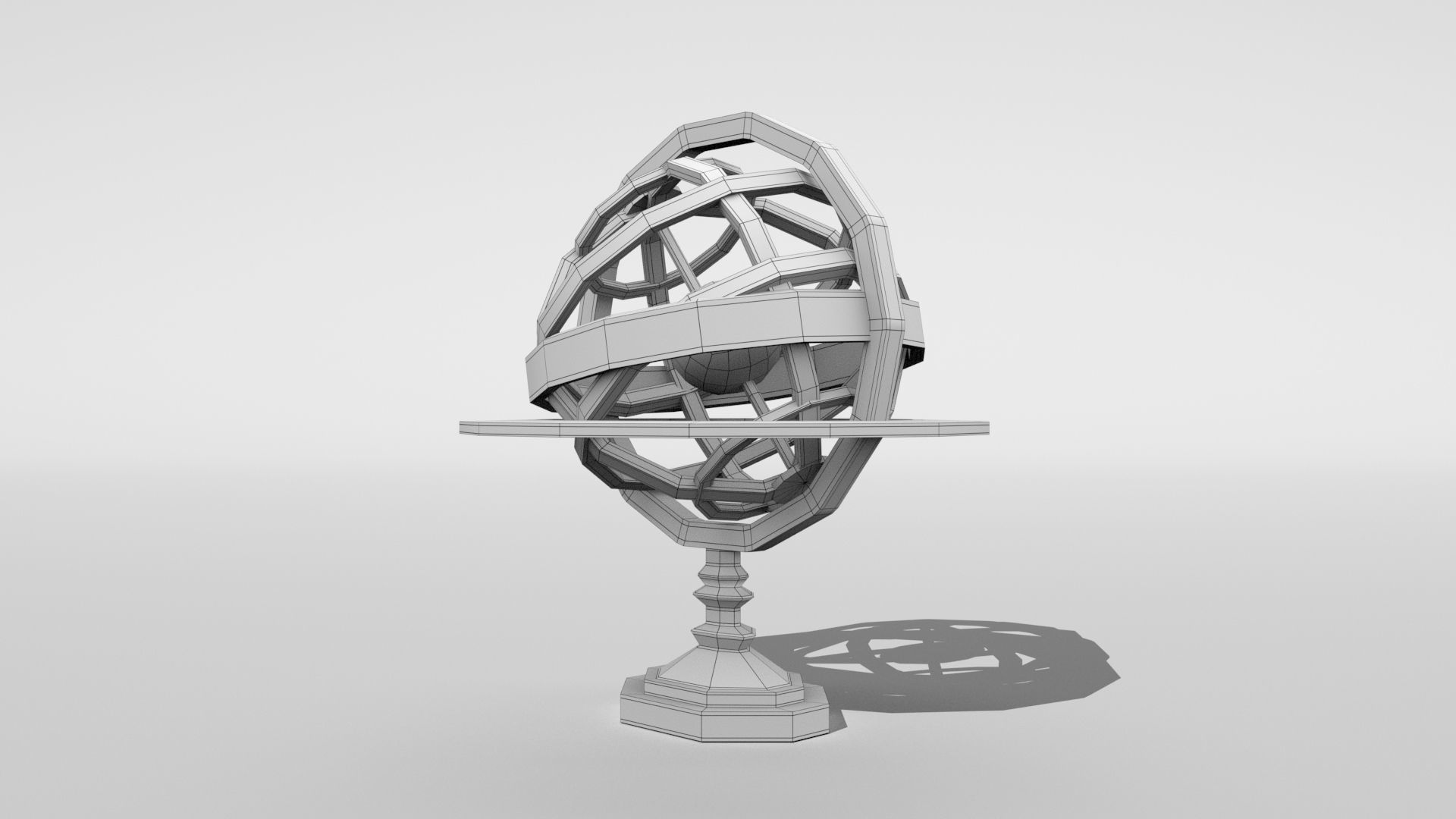 Low poly - Armillary sphere Low-poly 3D model_12