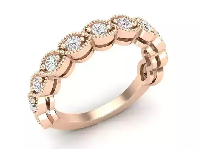 AV 439 Diamond Ladies Bridal Swirl Engagement Ring 3D print model