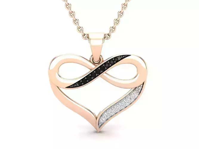 AV 442 Diamond Ladies Infinity Heart Pendant
