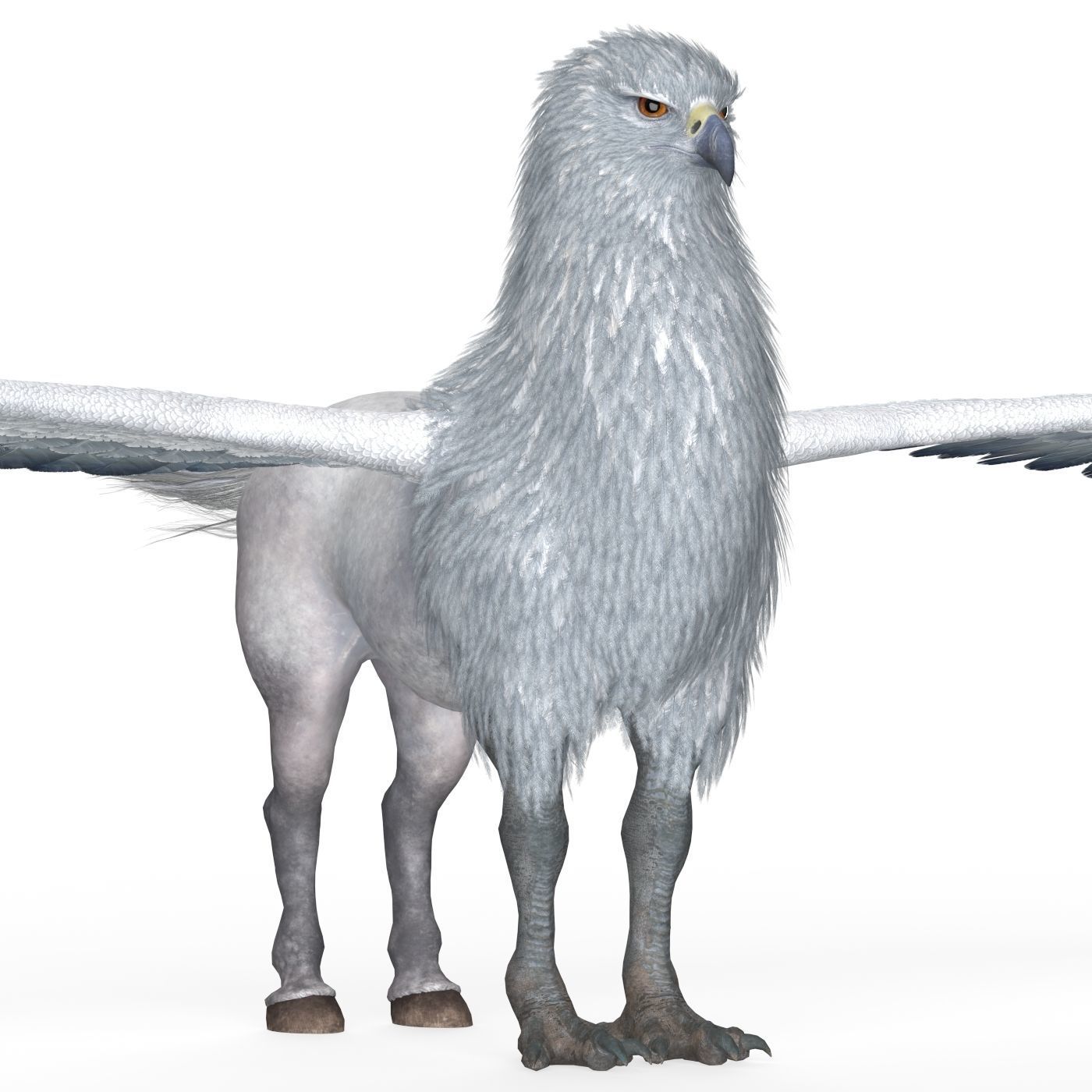 Fantasy Hippogriff  Low-poly 3D model_7