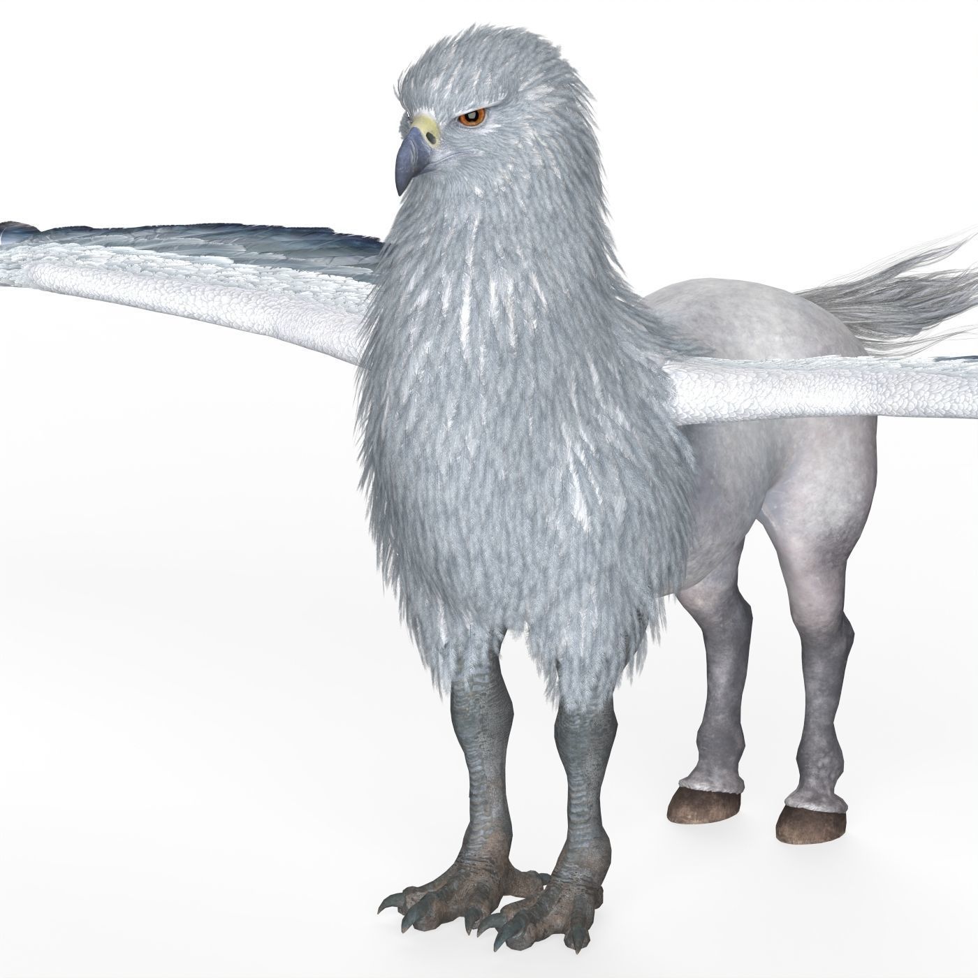 Fantasy Hippogriff  Low-poly 3D model_1