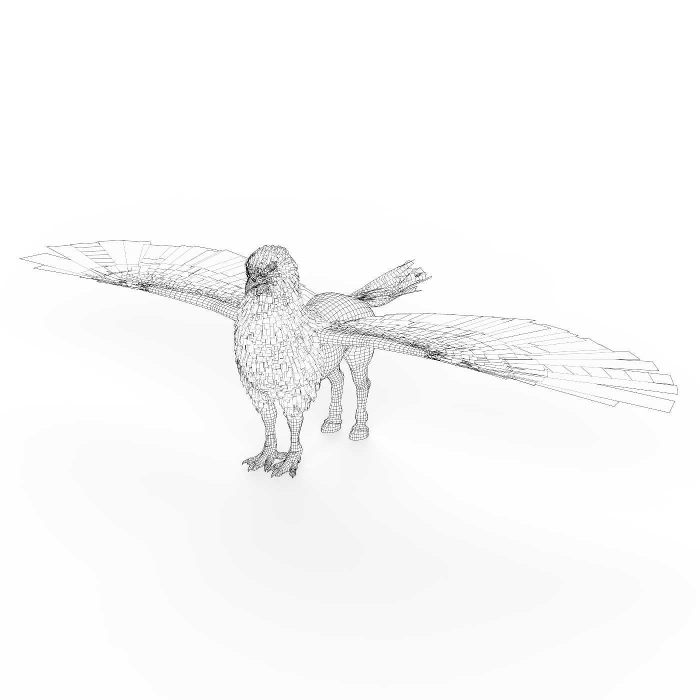 Fantasy Hippogriff  Low-poly 3D model_9