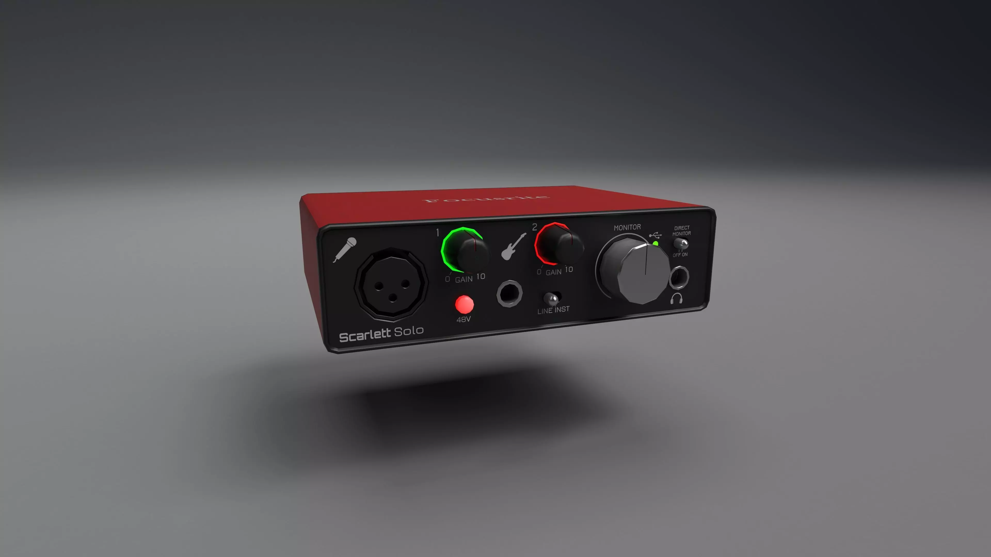Focusrite Scarlett solo gen 2 Low Poly Free 3D model