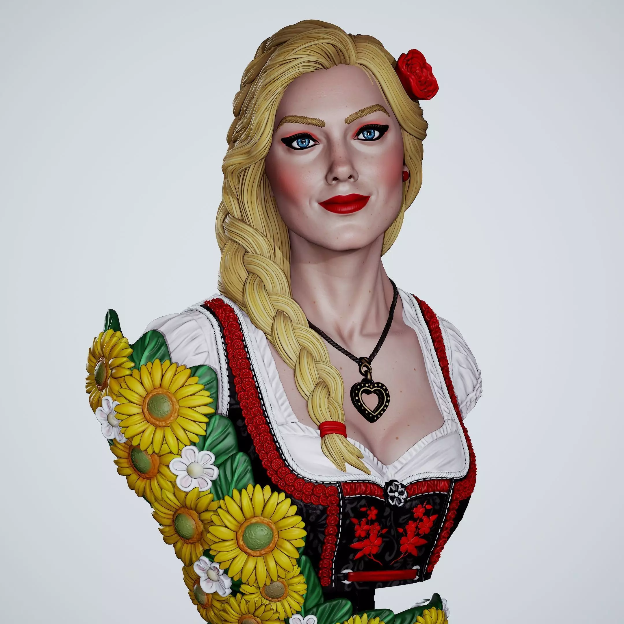 Charlotte STL Bust european woman 3D print model_0