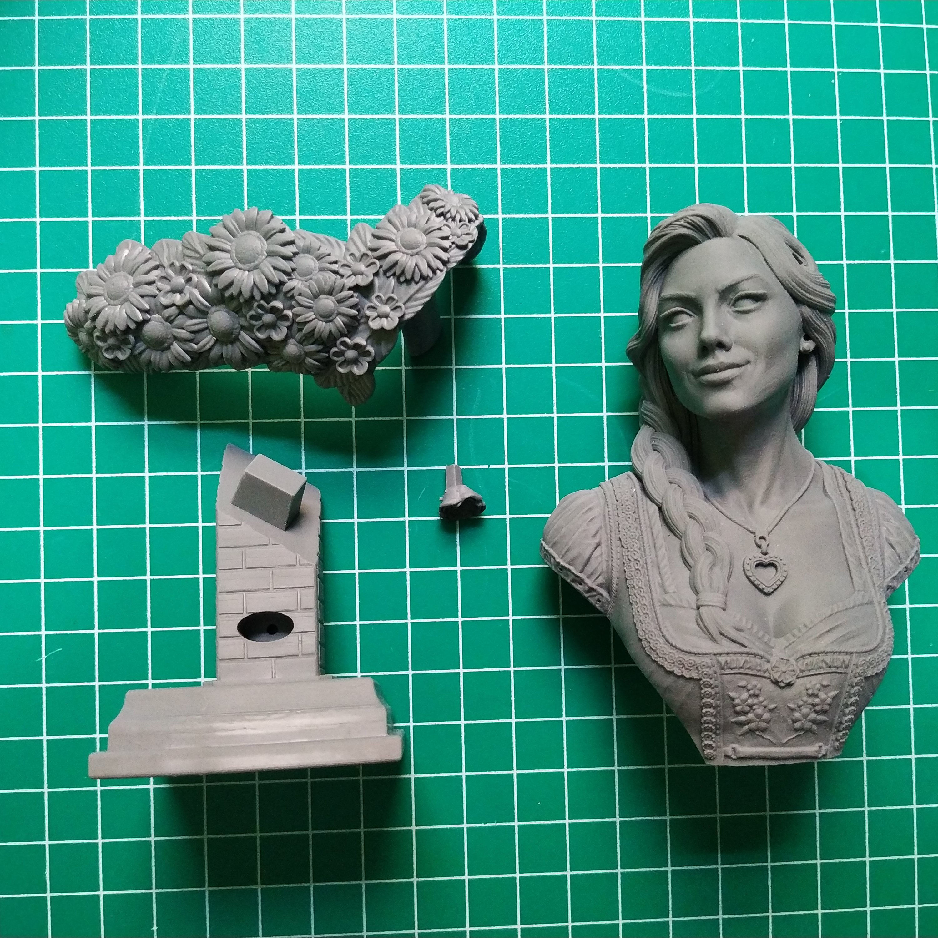 Charlotte STL Bust european woman 3D print model_12