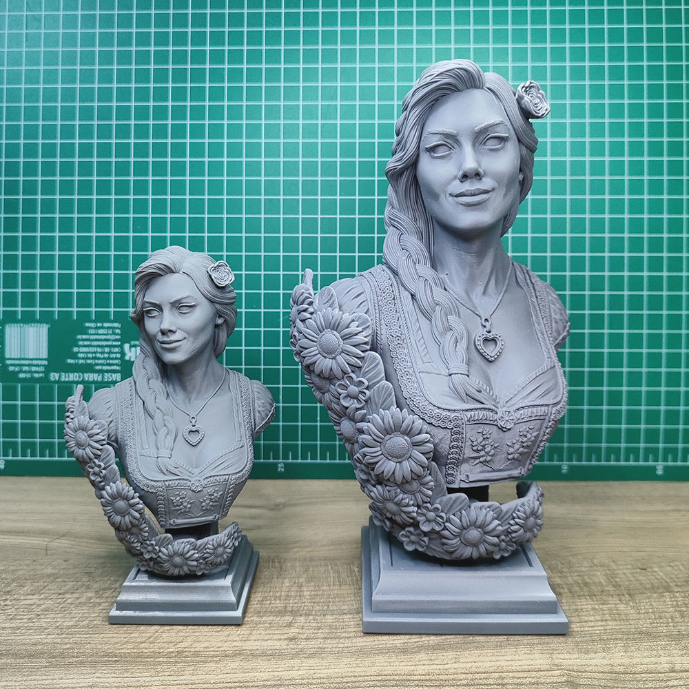 Charlotte STL Bust european woman 3D print model_13