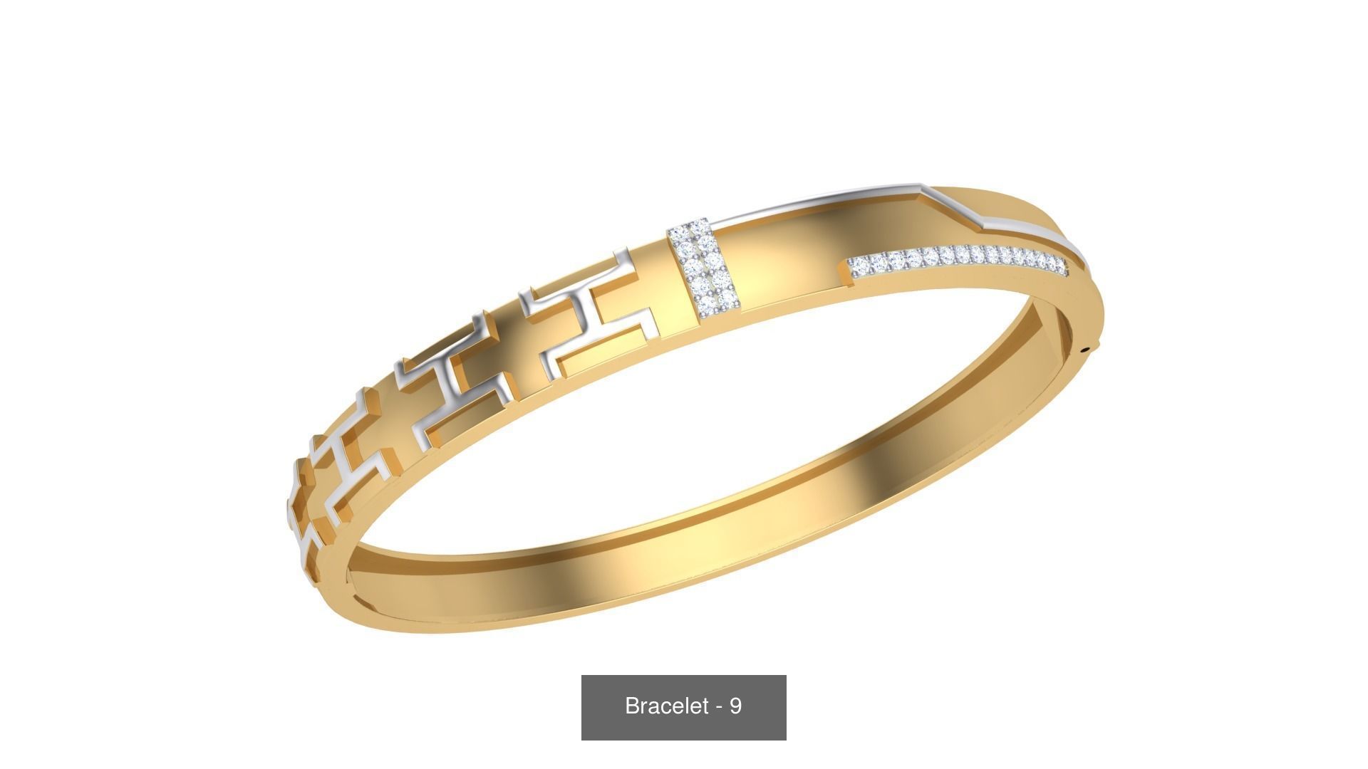 46 Thin Gold Band Format Bracelets Pack 3D Model Collection_17