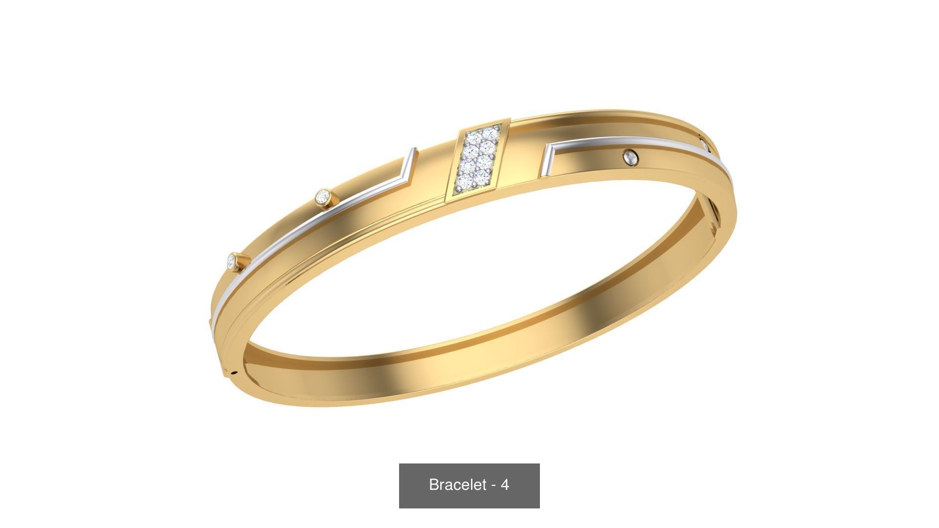 46 Thin Gold Band Format Bracelets Pack 3D Model Collection_22