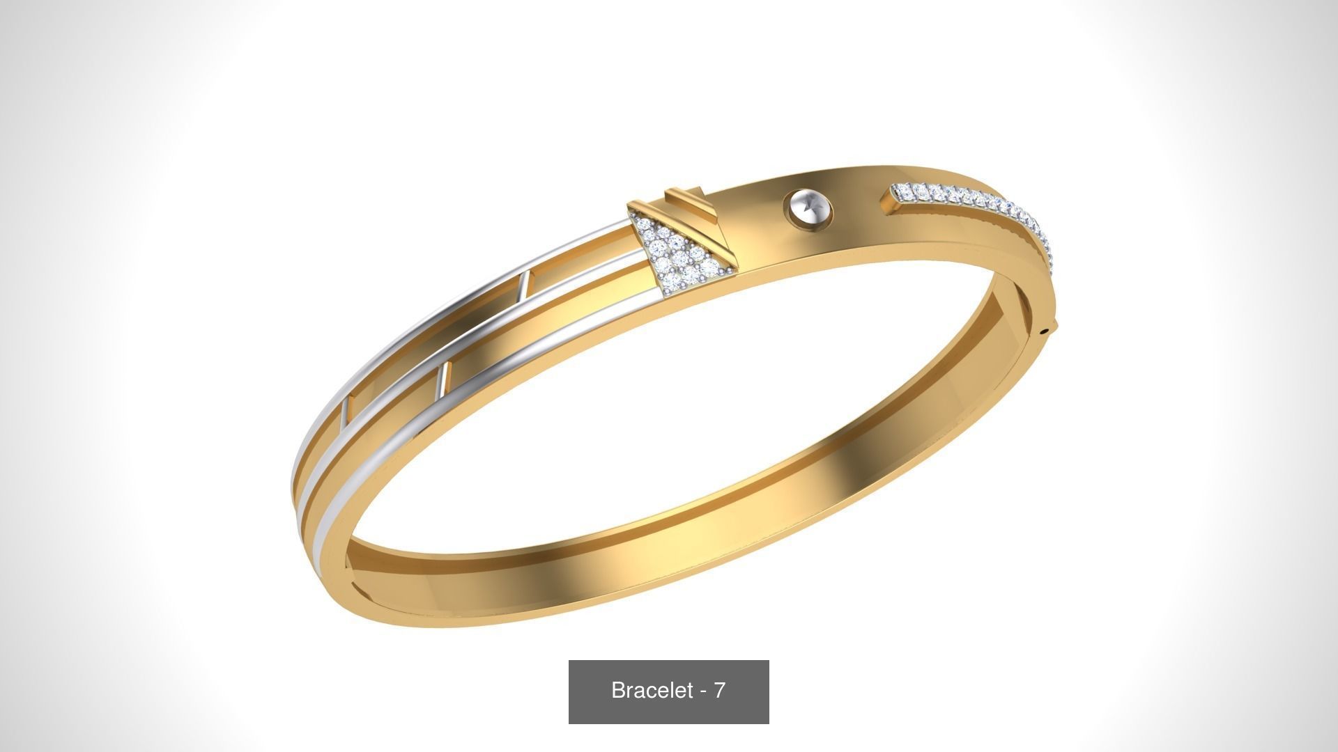 46 Thin Gold Band Format Bracelets Pack 3D Model Collection_19