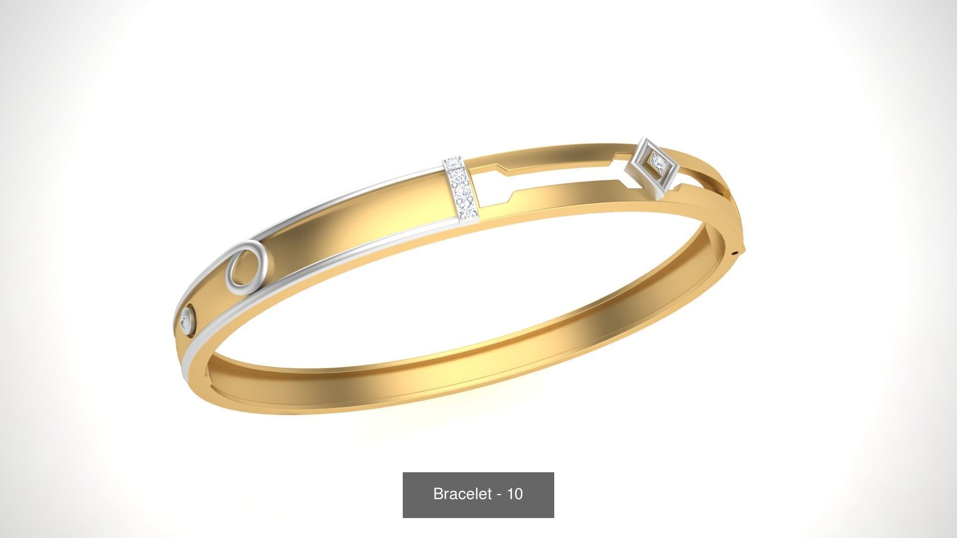 46 Thin Gold Band Format Bracelets Pack 3D Model Collection_49