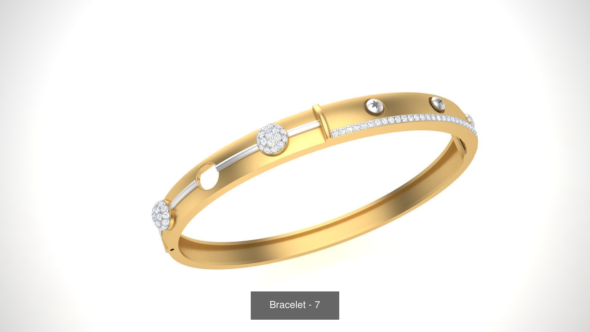 46 Thin Gold Band Format Bracelets Pack 3D Model Collection_29