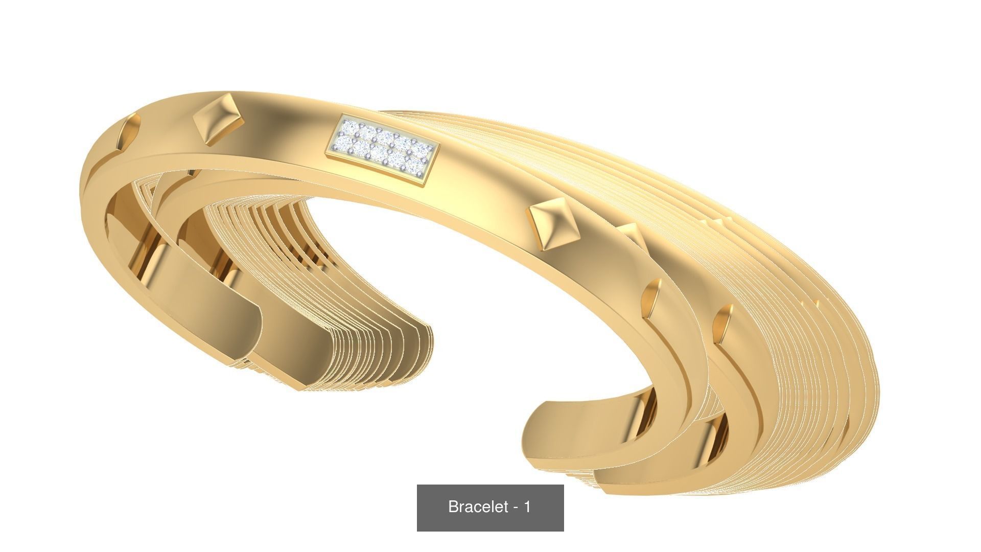 46 Thin Gold Band Format Bracelets Pack 3D Model Collection_16