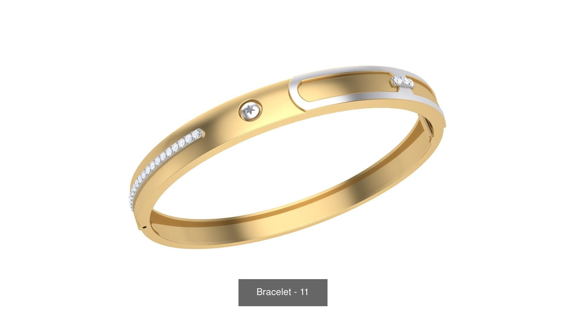 46 Thin Gold Band Format Bracelets Pack 3D Model Collection_14