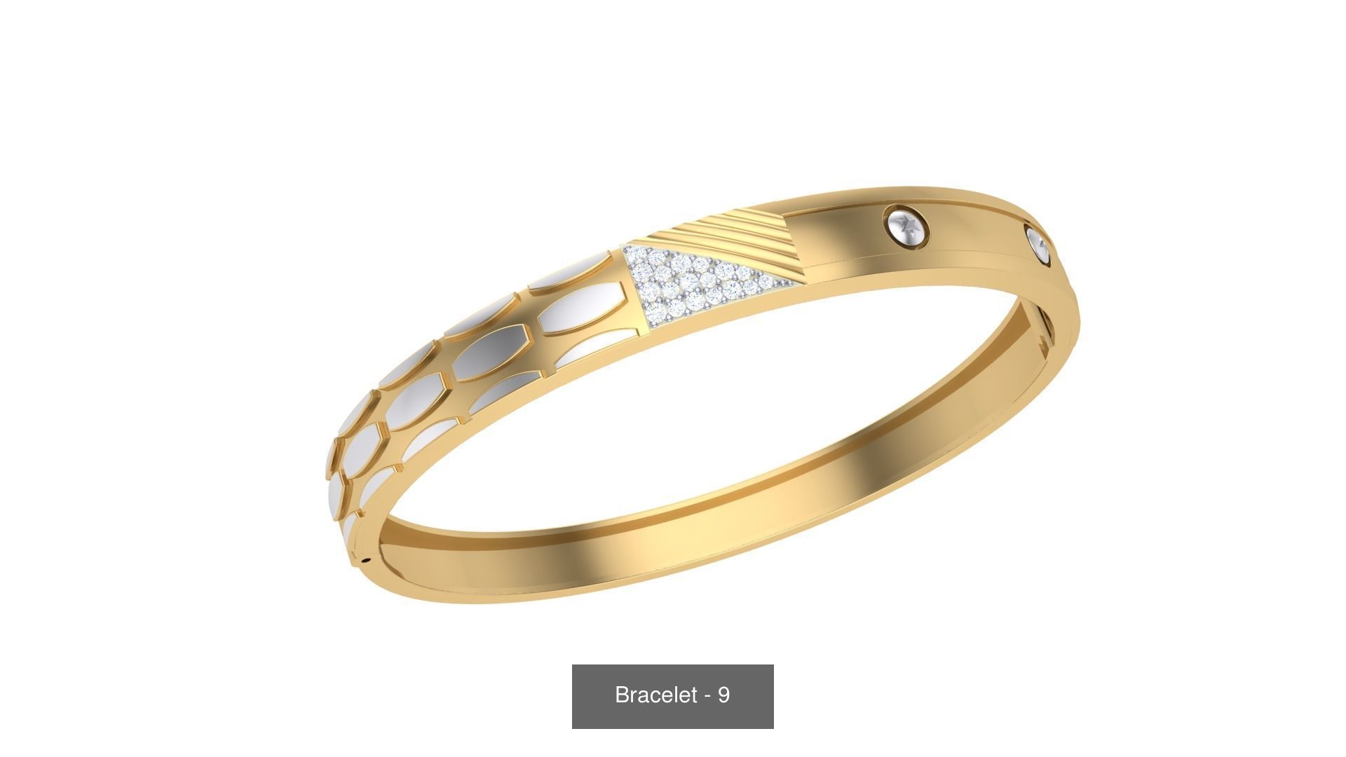 46 Thin Gold Band Format Bracelets Pack 3D Model Collection_5