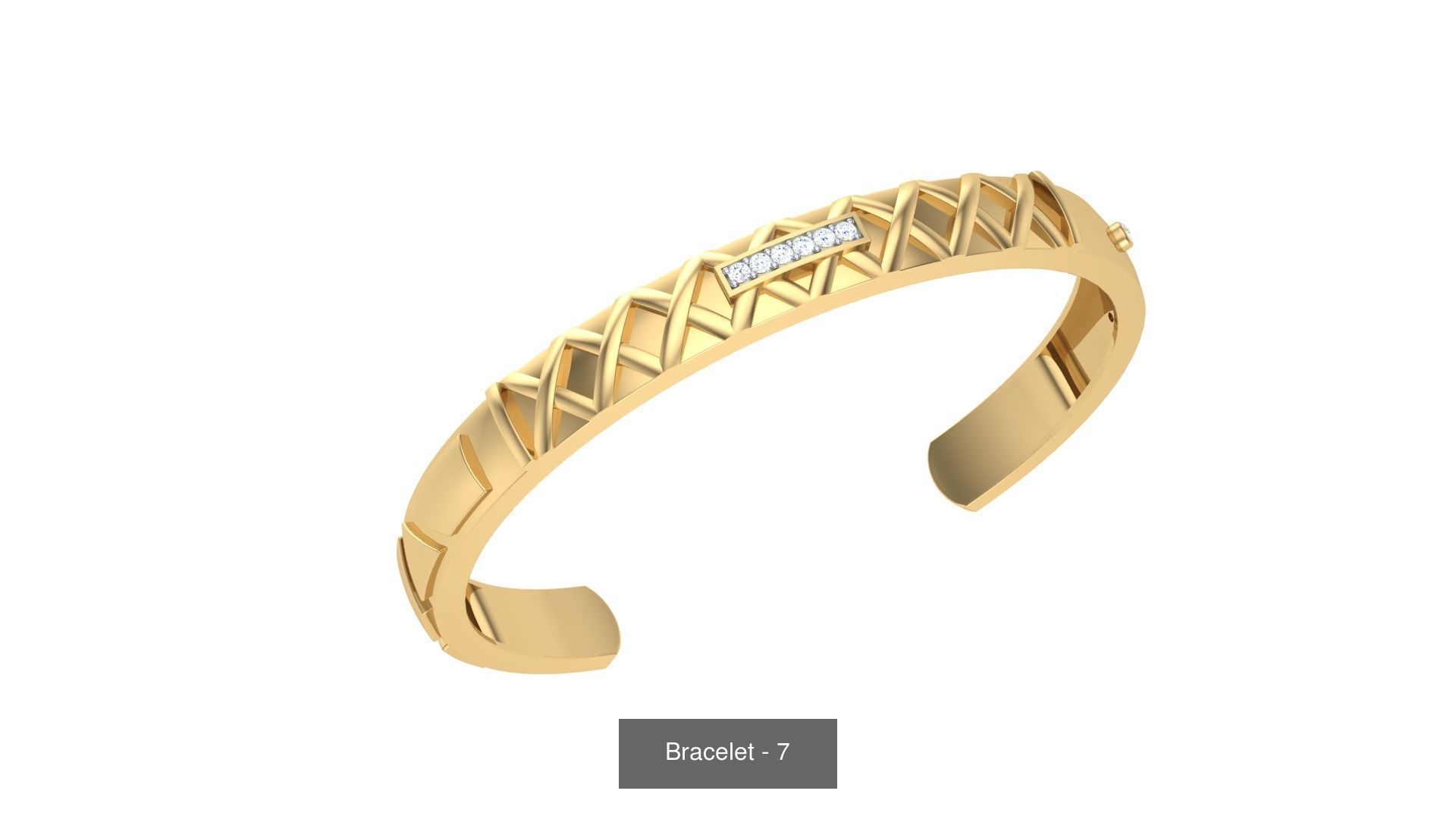 46 Thin Gold Band Format Bracelets Pack 3D Model Collection_7