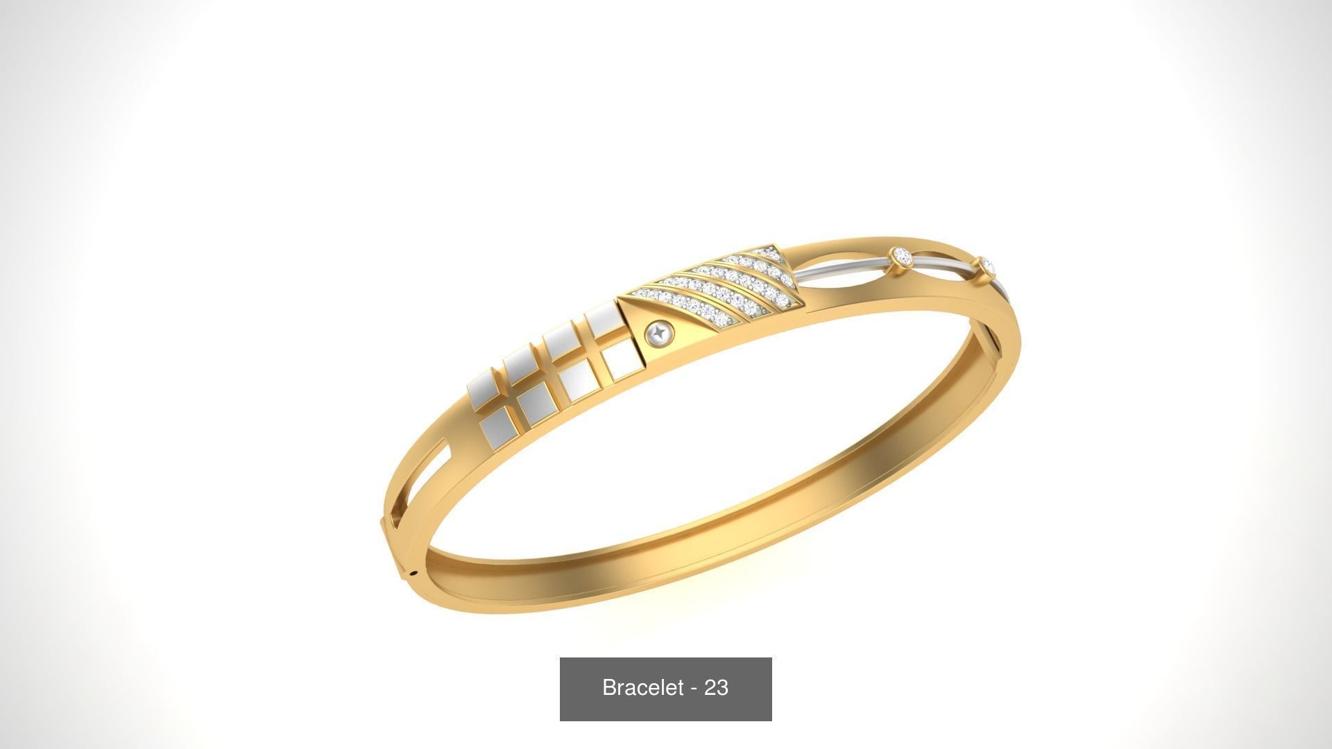 46 Thin Gold Band Format Bracelets Pack 3D Model Collection_36