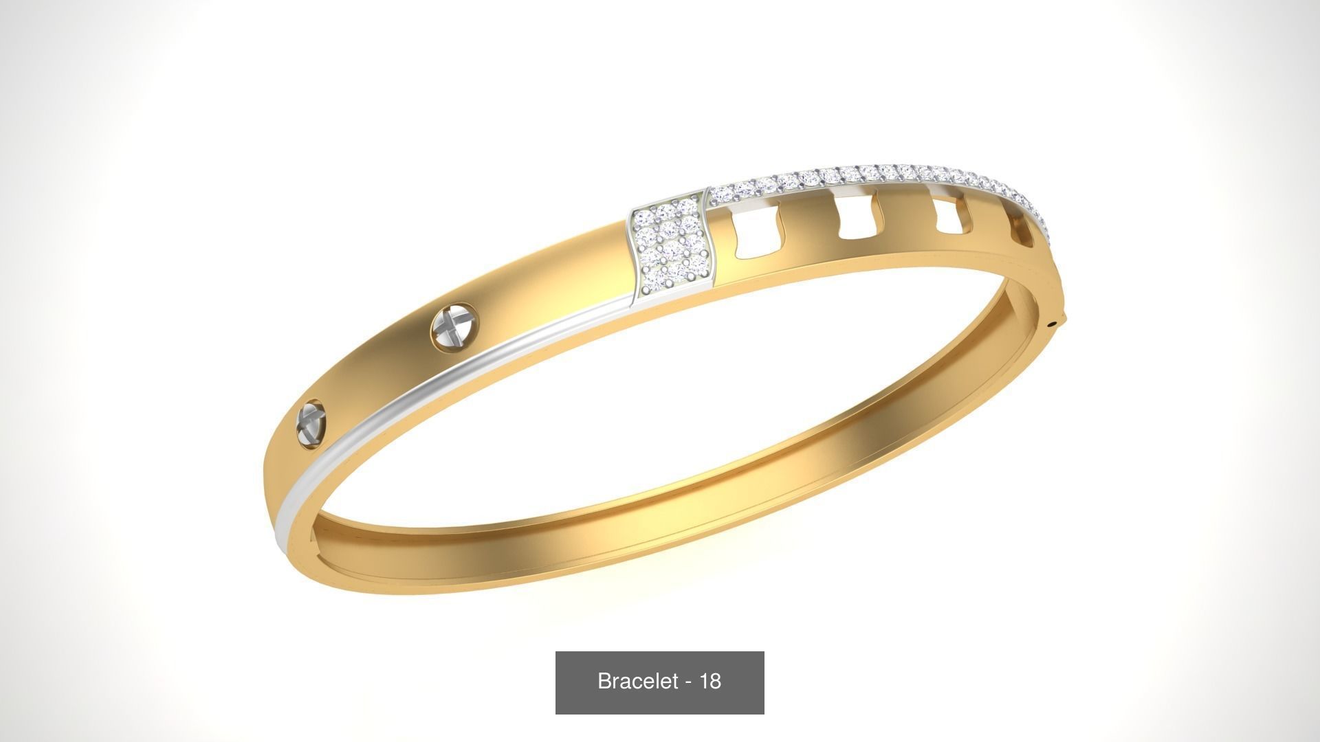 46 Thin Gold Band Format Bracelets Pack 3D Model Collection_42