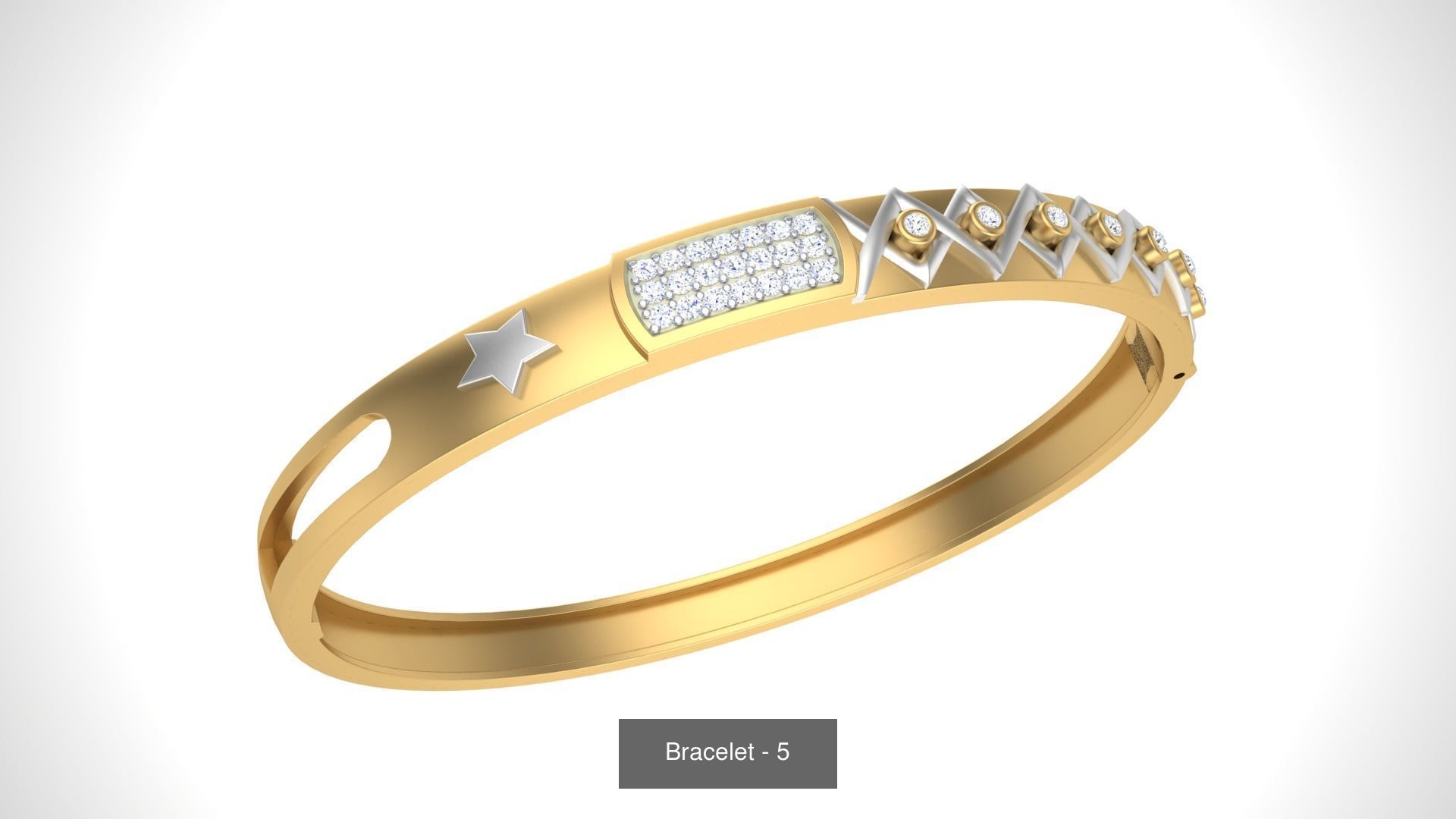 46 Thin Gold Band Format Bracelets Pack 3D Model Collection_31