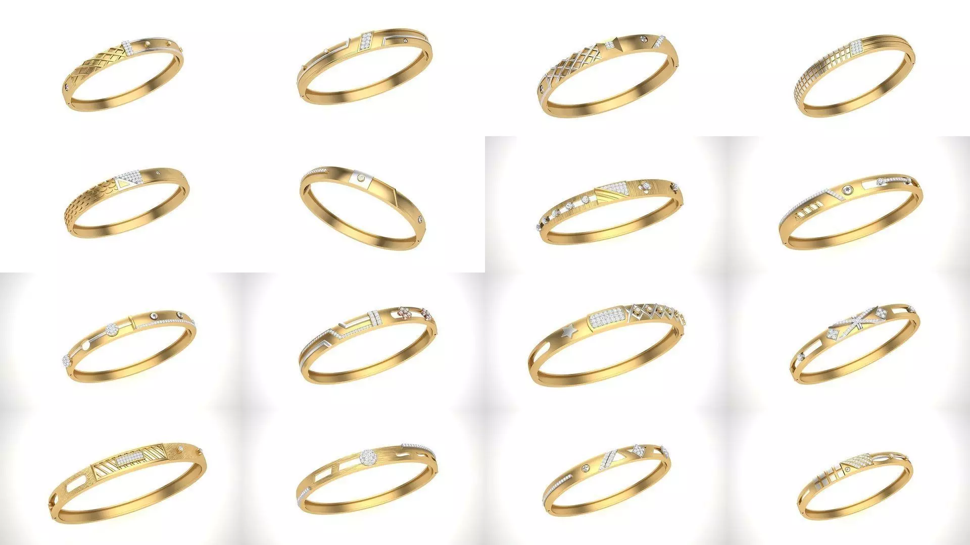 46 Thin Gold Band Format Bracelets Pack 3D Model Collection_0