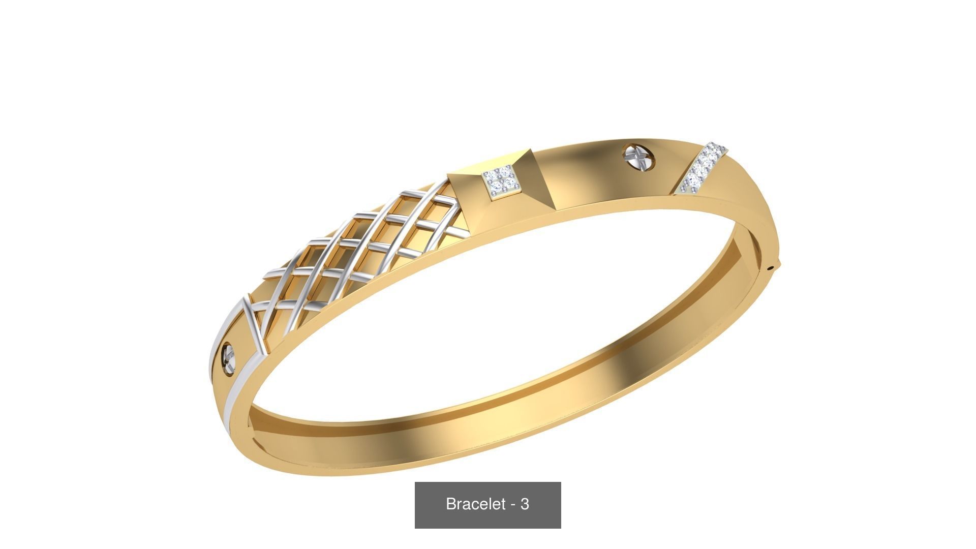 46 Thin Gold Band Format Bracelets Pack 3D Model Collection_23