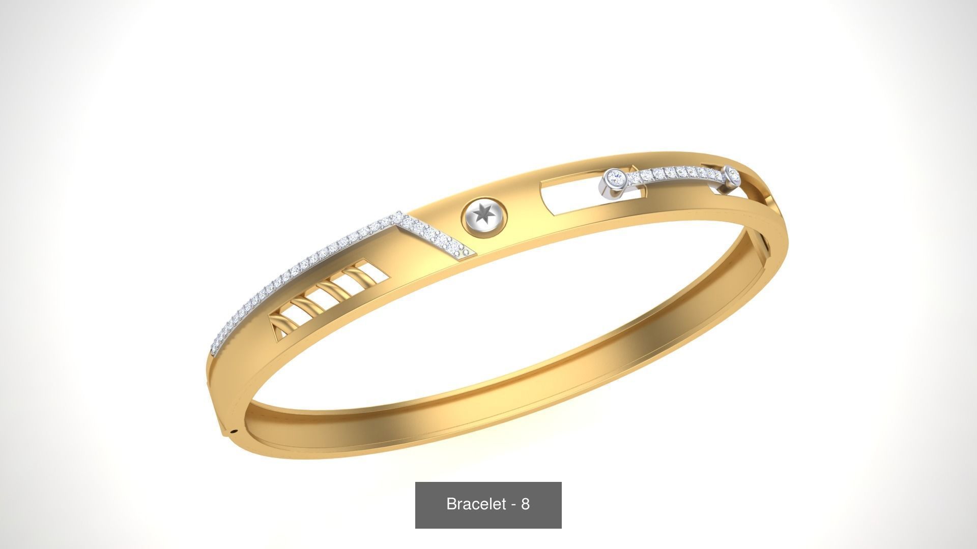 46 Thin Gold Band Format Bracelets Pack 3D Model Collection_28