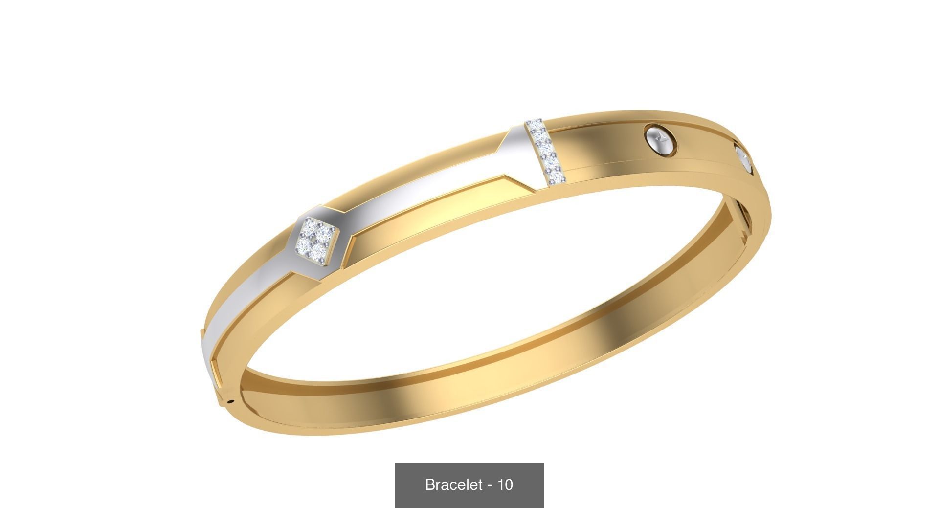 46 Thin Gold Band Format Bracelets Pack 3D Model Collection_15