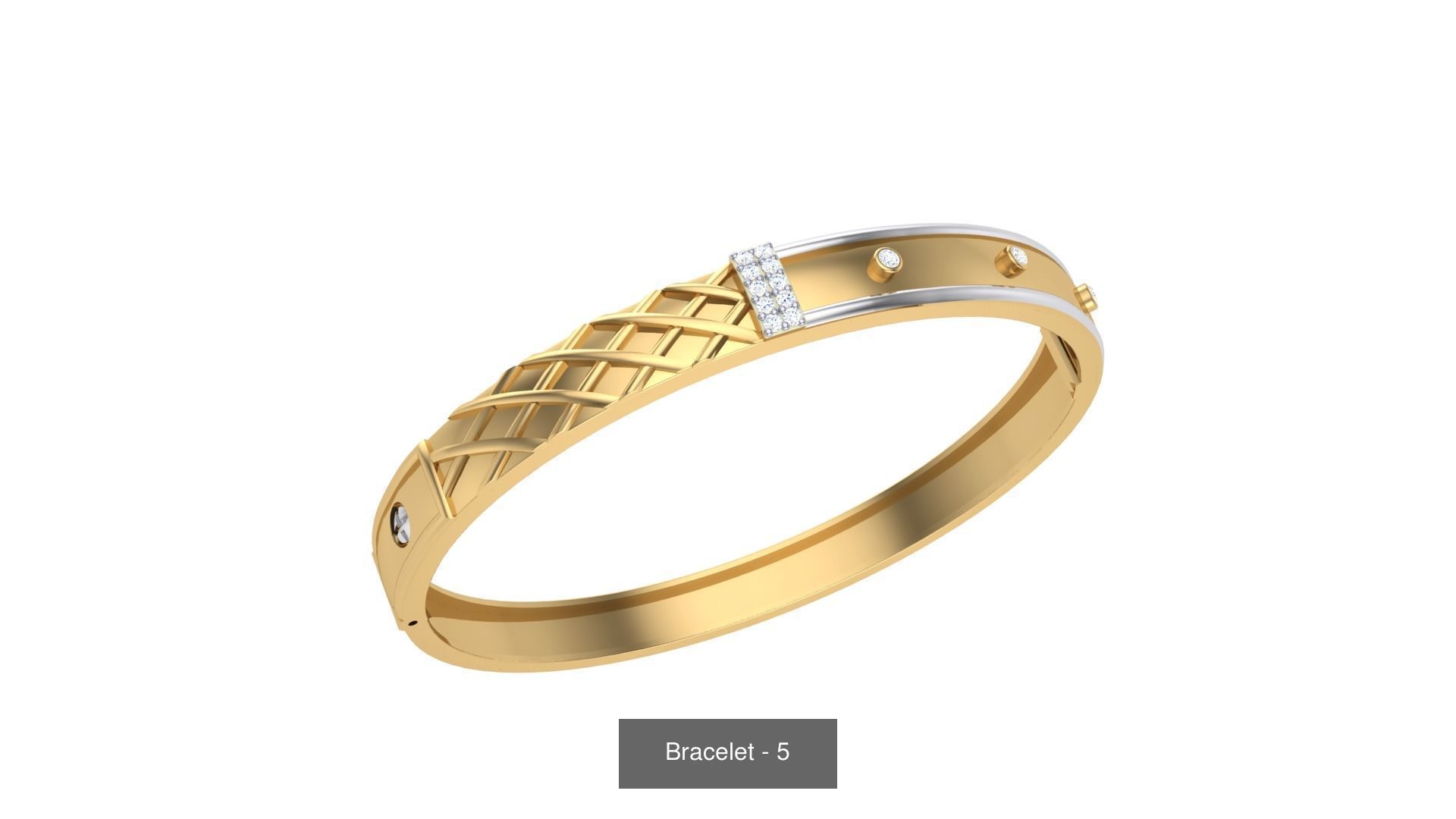 46 Thin Gold Band Format Bracelets Pack 3D Model Collection_21