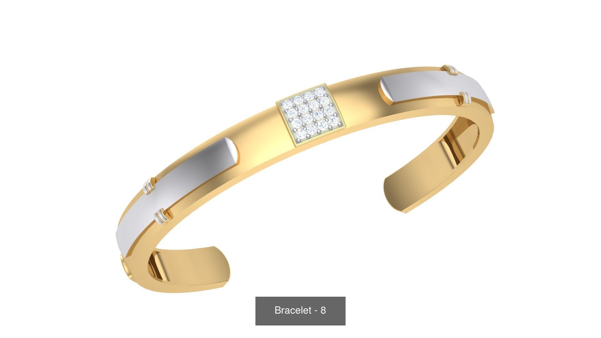 46 Thin Gold Band Format Bracelets Pack 3D Model Collection_6