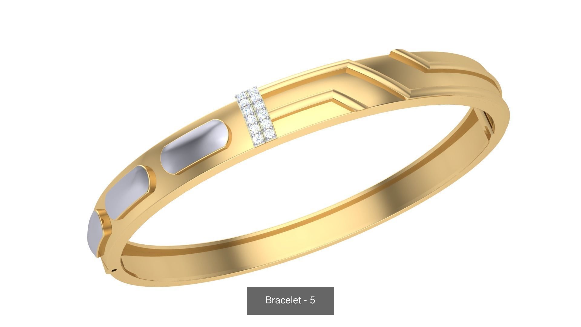 46 Thin Gold Band Format Bracelets Pack 3D Model Collection_9