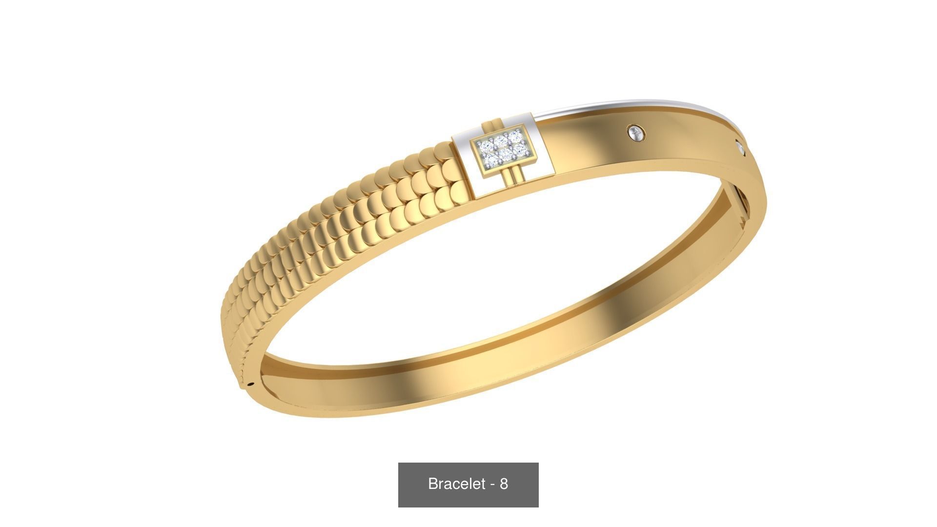 46 Thin Gold Band Format Bracelets Pack 3D Model Collection_18