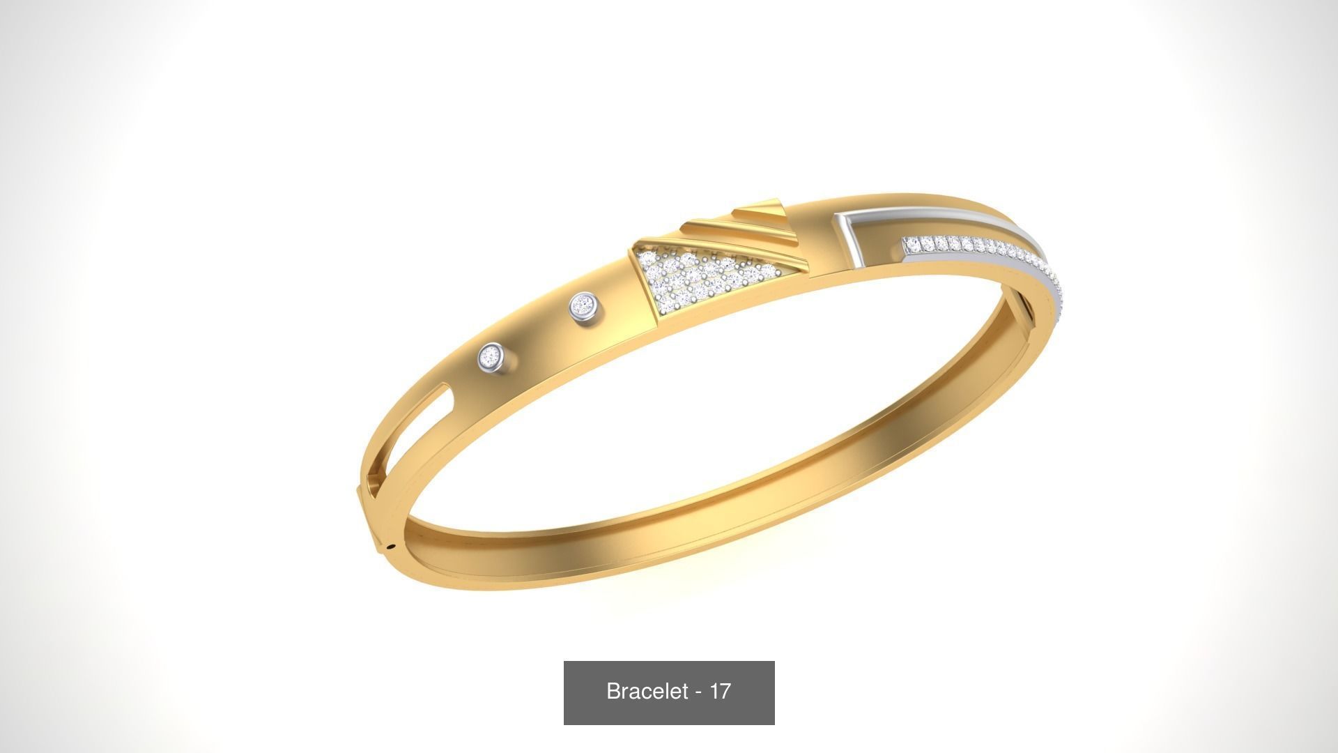 46 Thin Gold Band Format Bracelets Pack 3D Model Collection_43