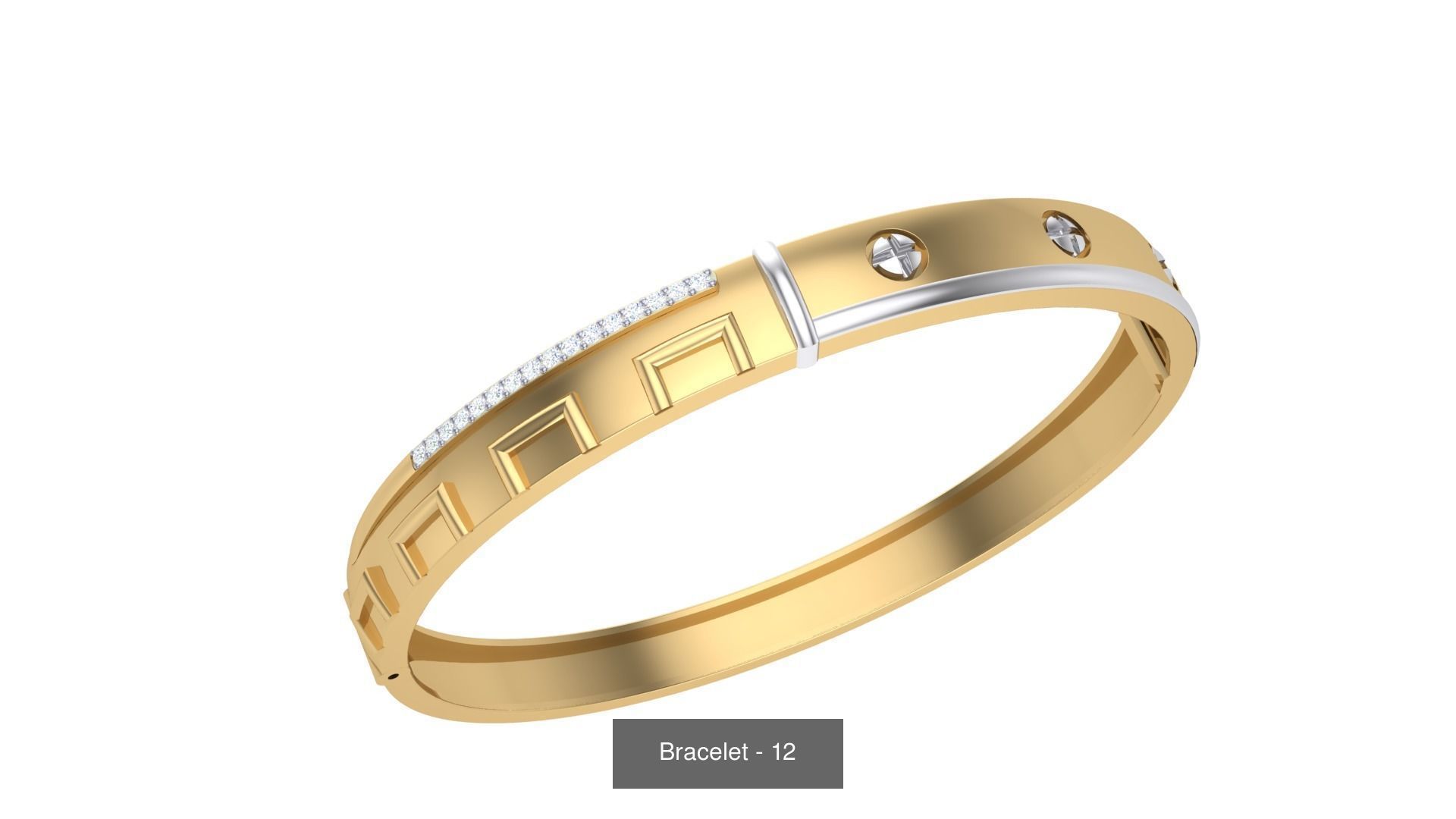 46 Thin Gold Band Format Bracelets Pack 3D Model Collection_13