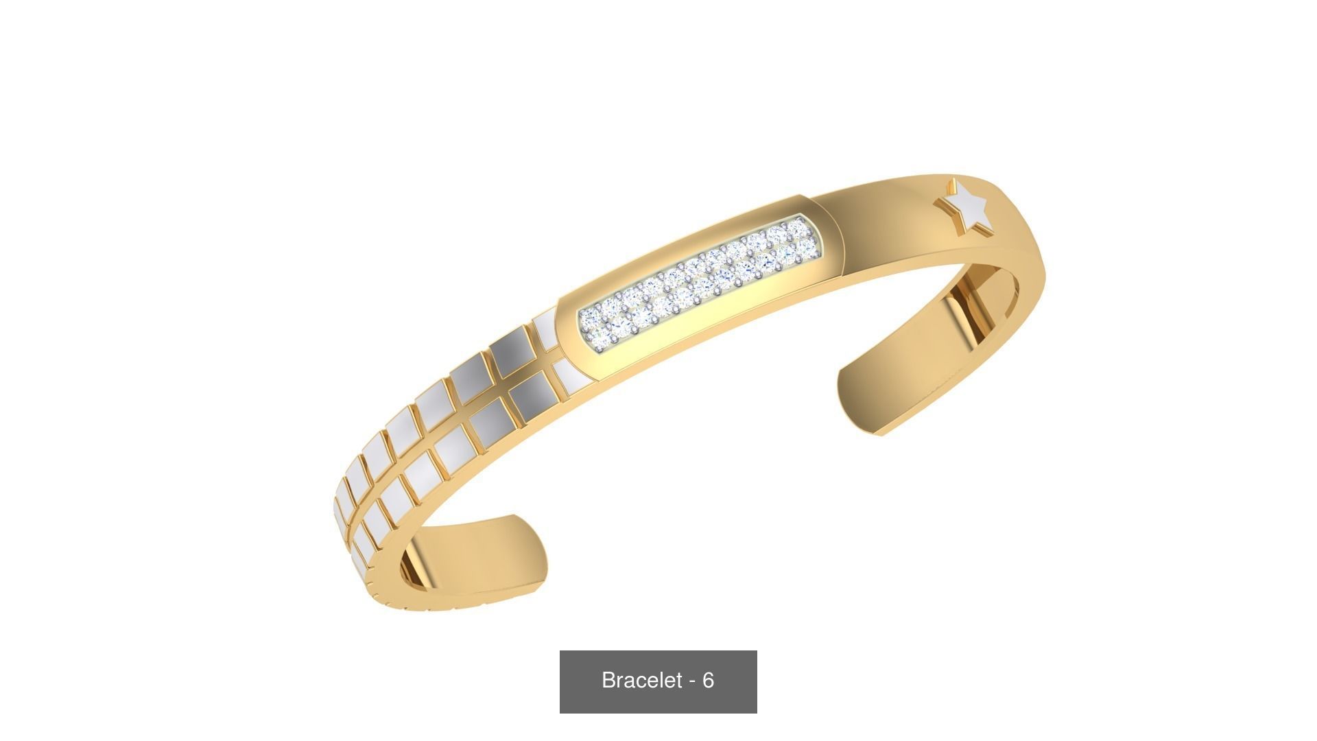 46 Thin Gold Band Format Bracelets Pack 3D Model Collection_8