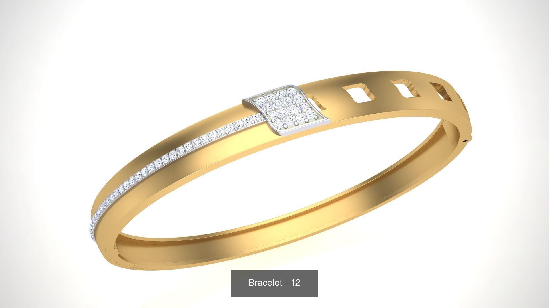 46 Thin Gold Band Format Bracelets Pack 3D Model Collection_48