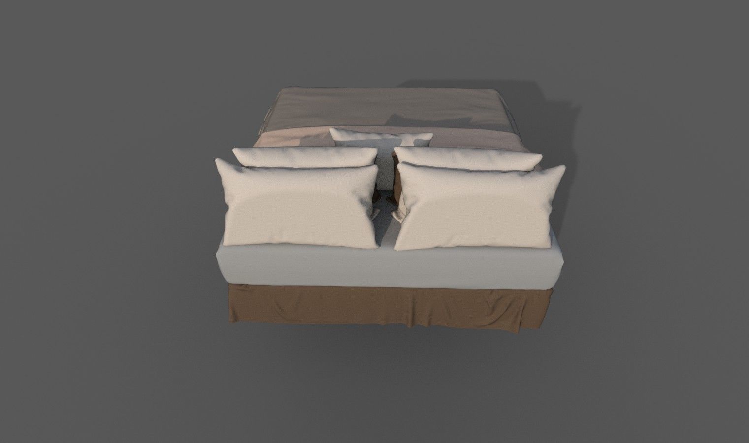 Bed 3d Model With Texture Low-poly 3D model_3